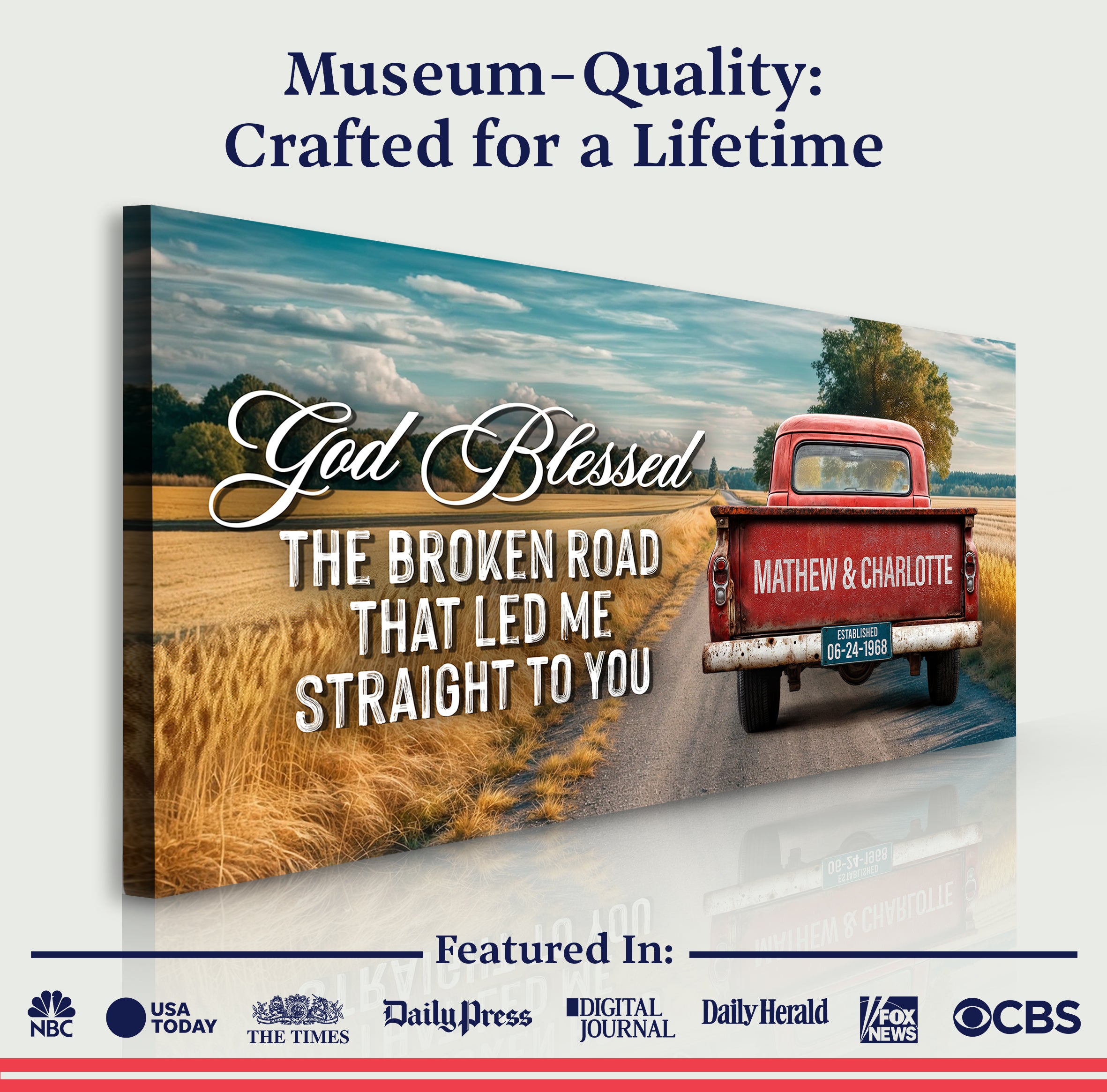 Custom Vintage Truck Couple Sign IV on sale at MyriadMart