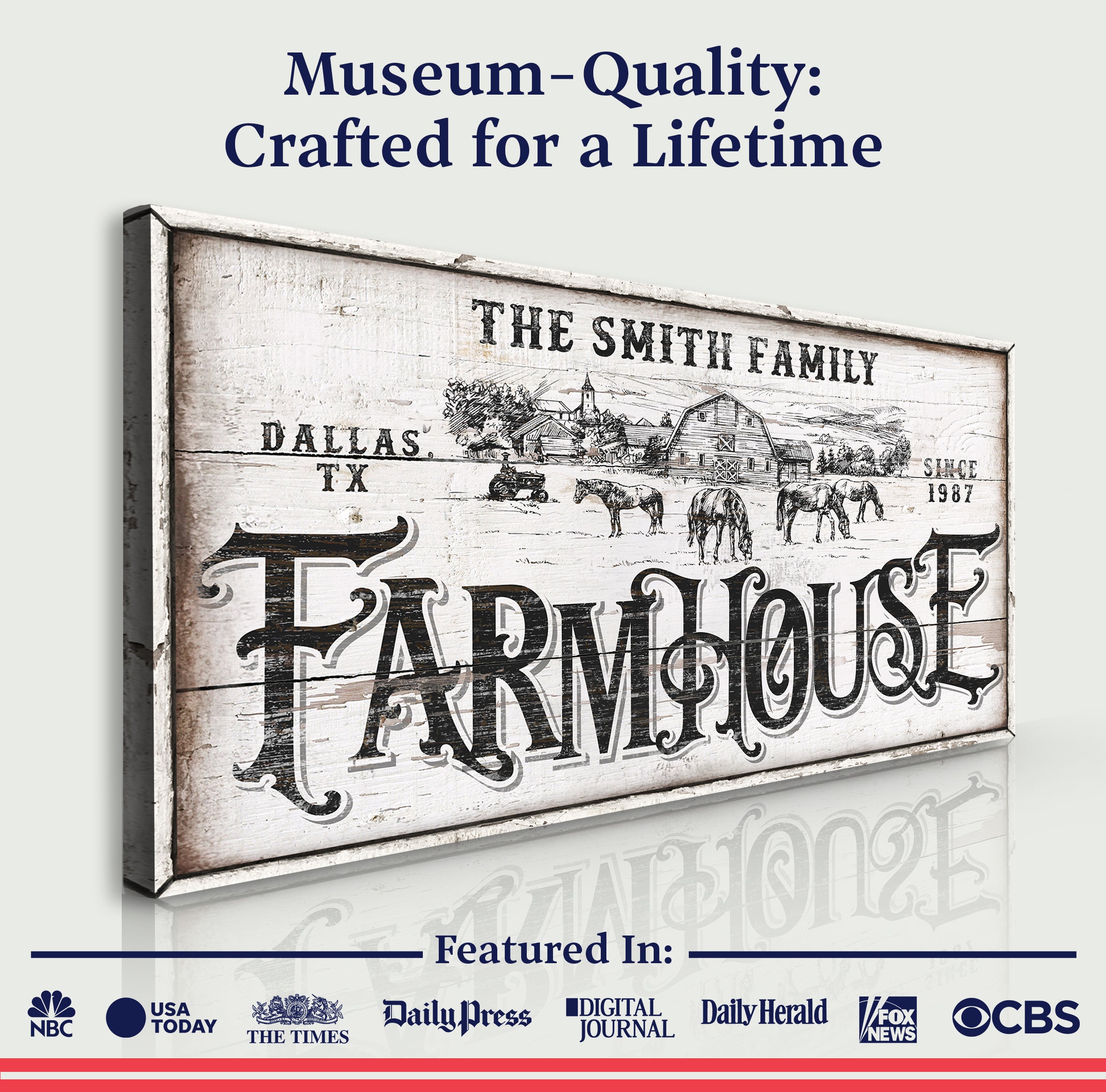 Personalized Farmhouse Sign IV on sale at MyriadMart