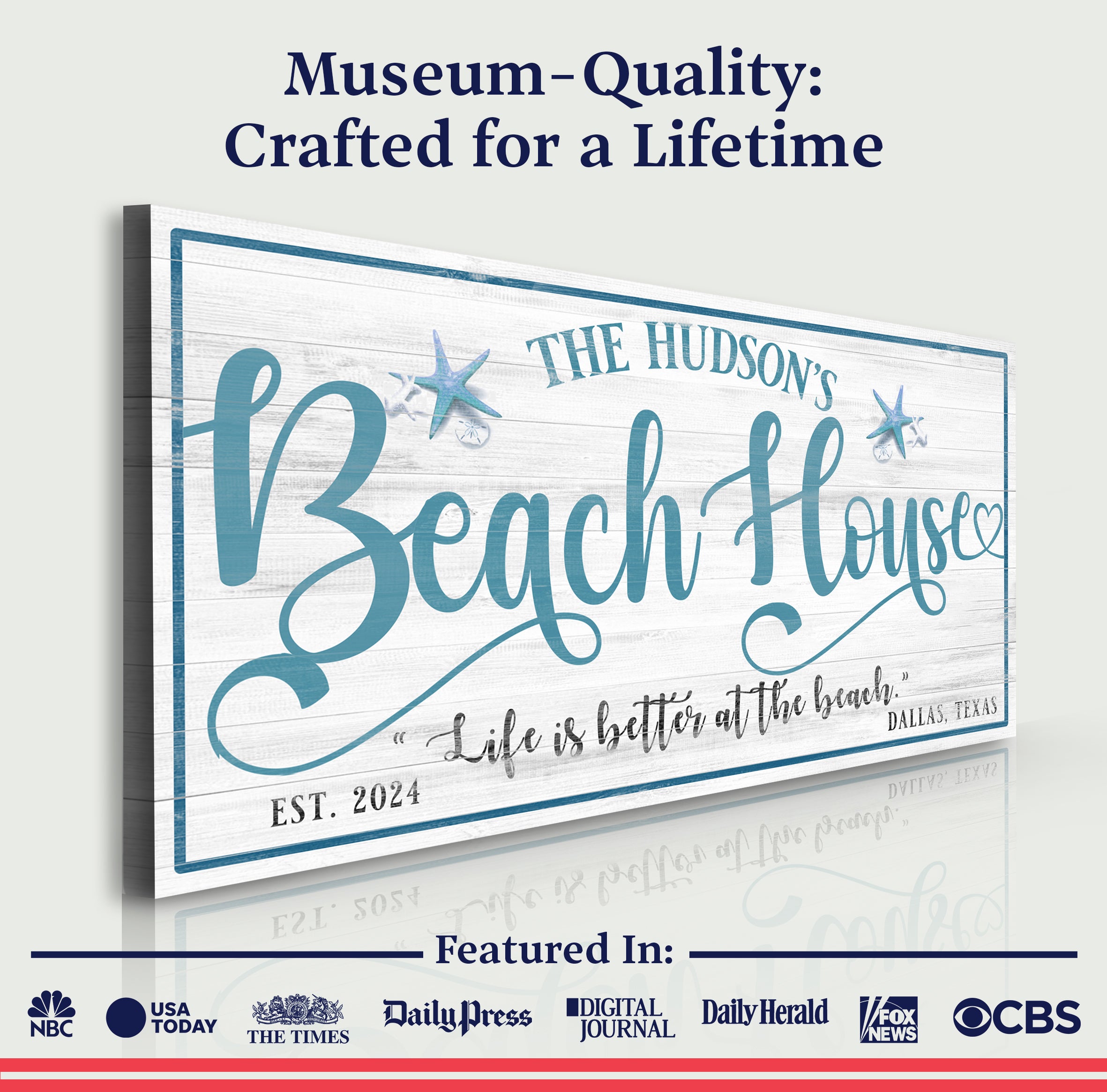 Personalized Beach House Sign II on sale at MyriadMart