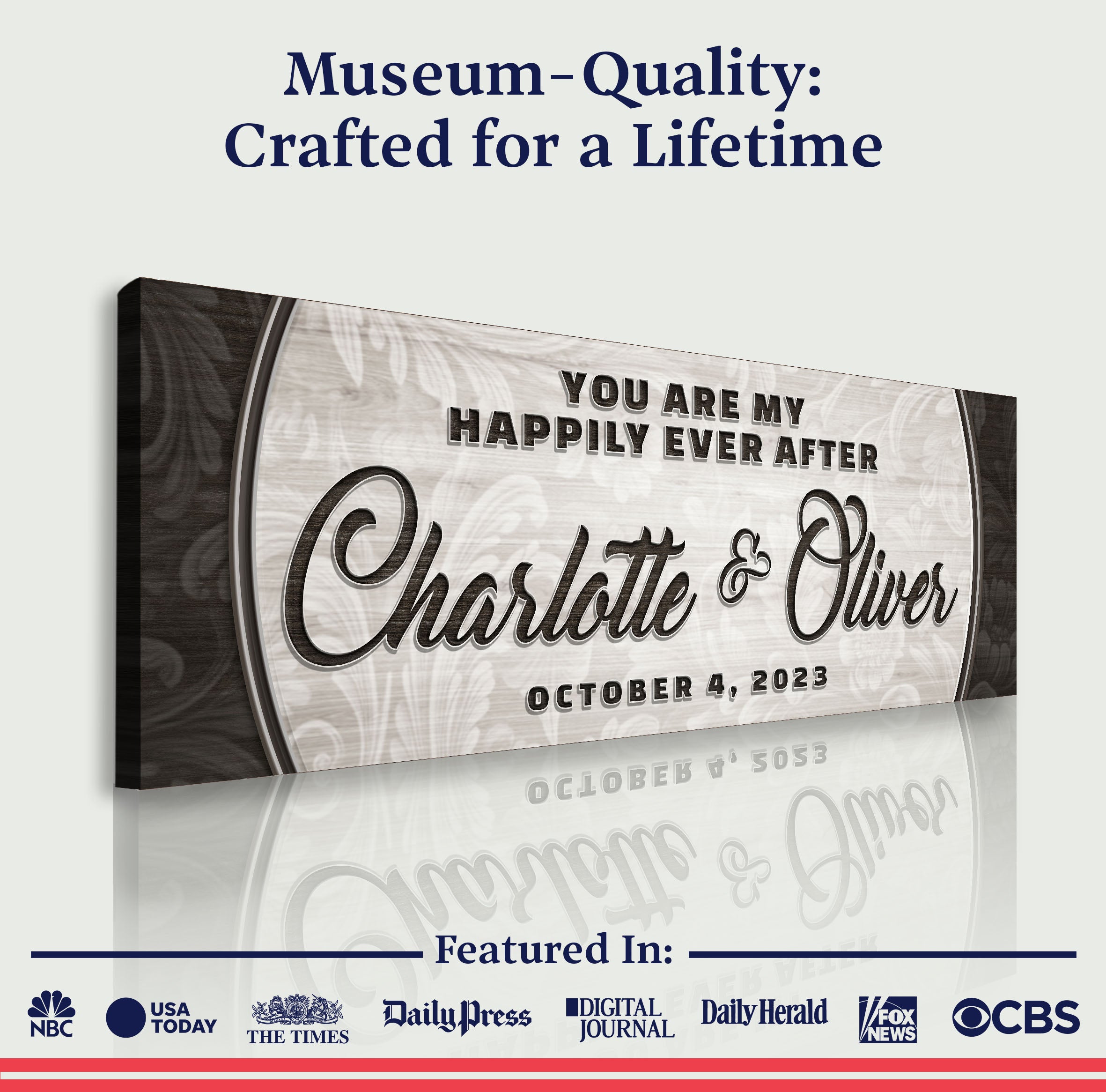 Personalized Happily Ever After Couple Sign III on sale at MyriadMart