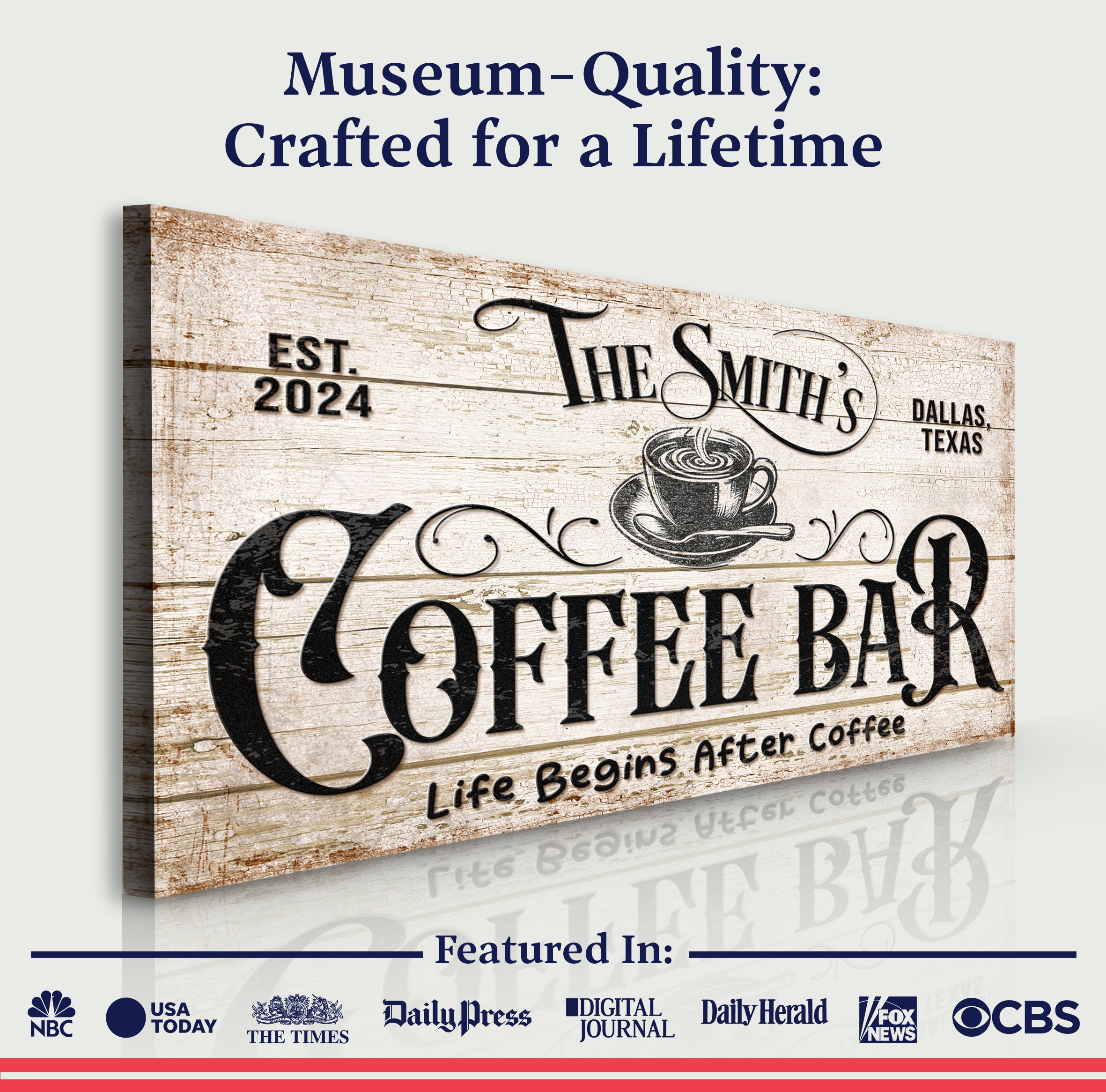 Personalized Coffee Bar Sign IV on sale at MyriadMart