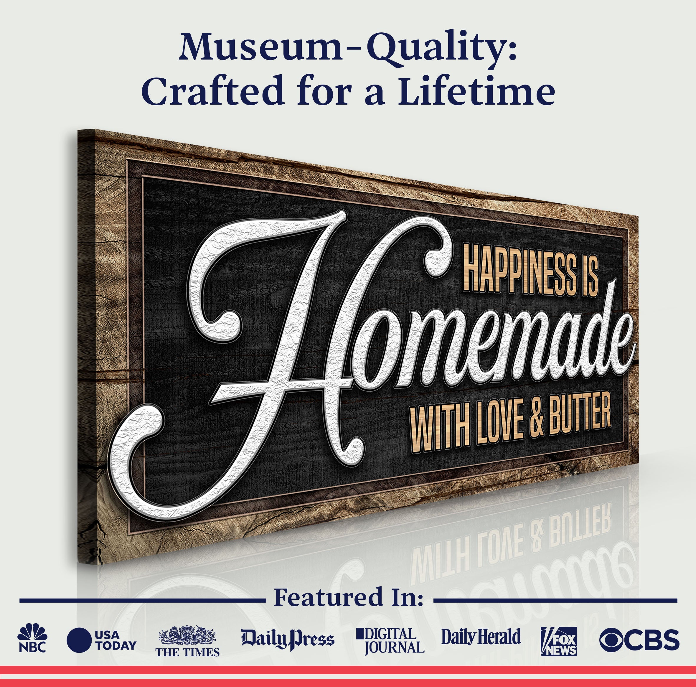 Happiness Is Homemade With Love And Butter Sign II on sale at MyriadMart