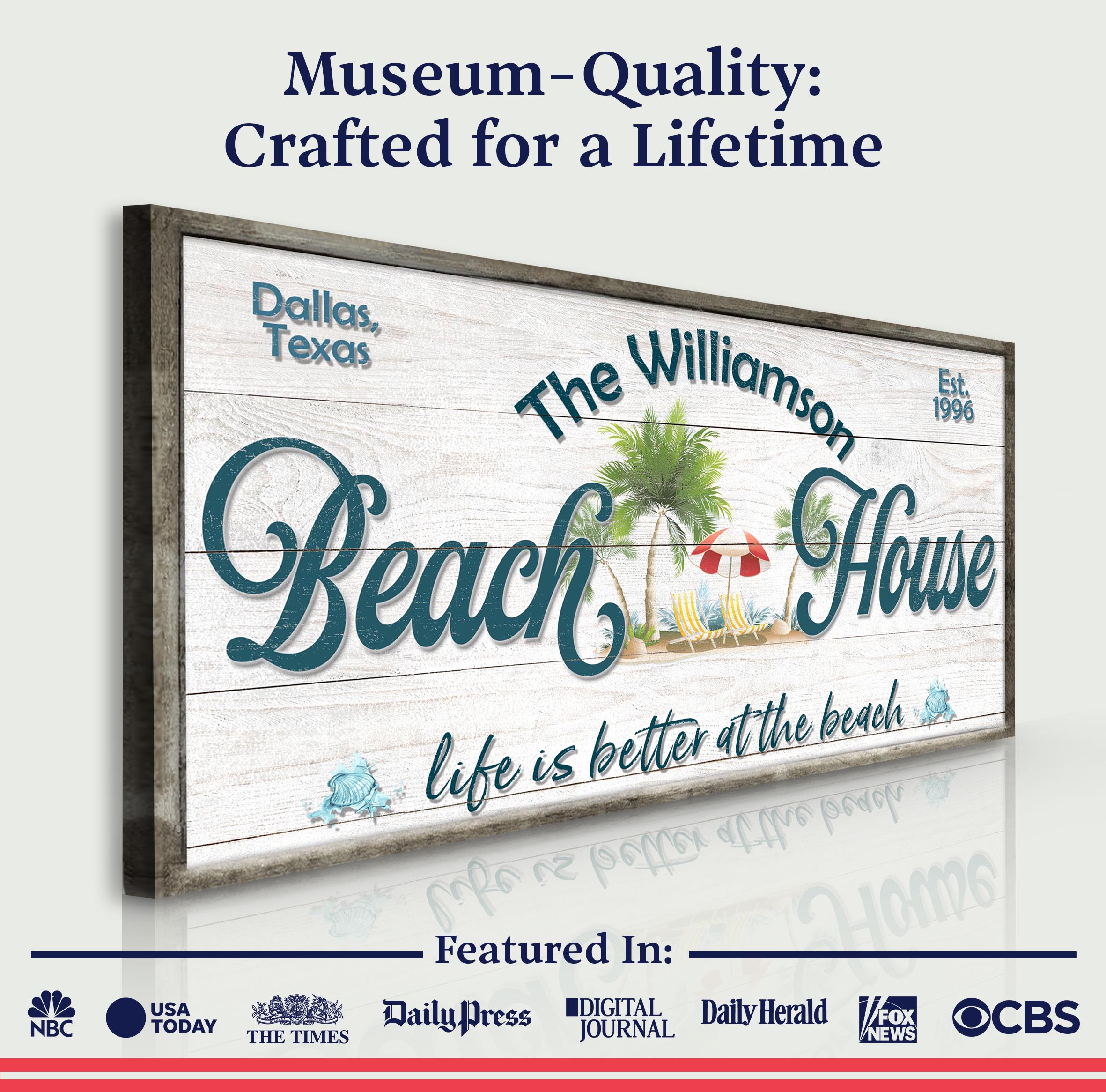 Personalized Beach House Sign III on sale at MyriadMart