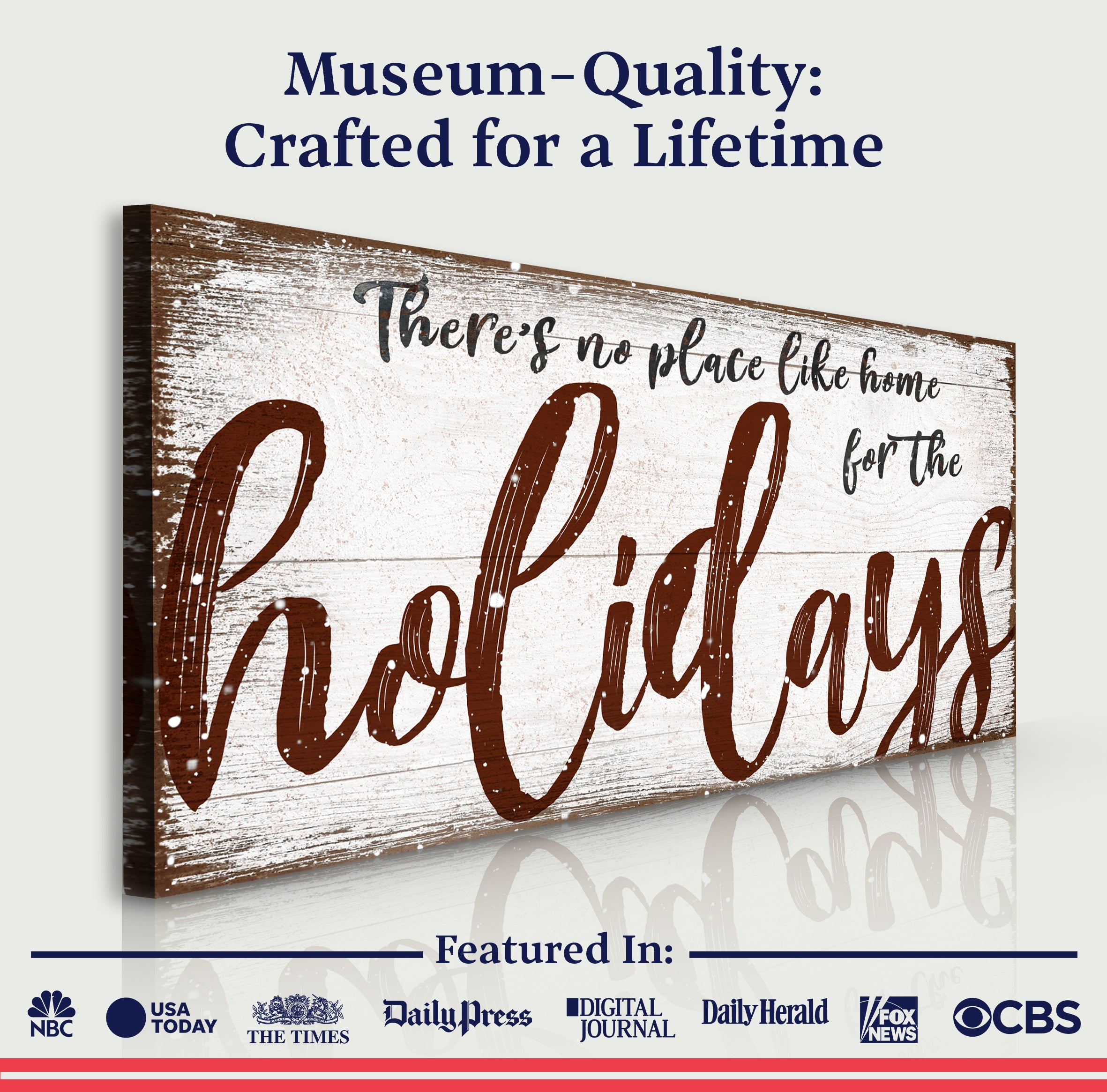 There's No Place Like Home for The Holidays Christmas Sign on sale at MyriadMart
