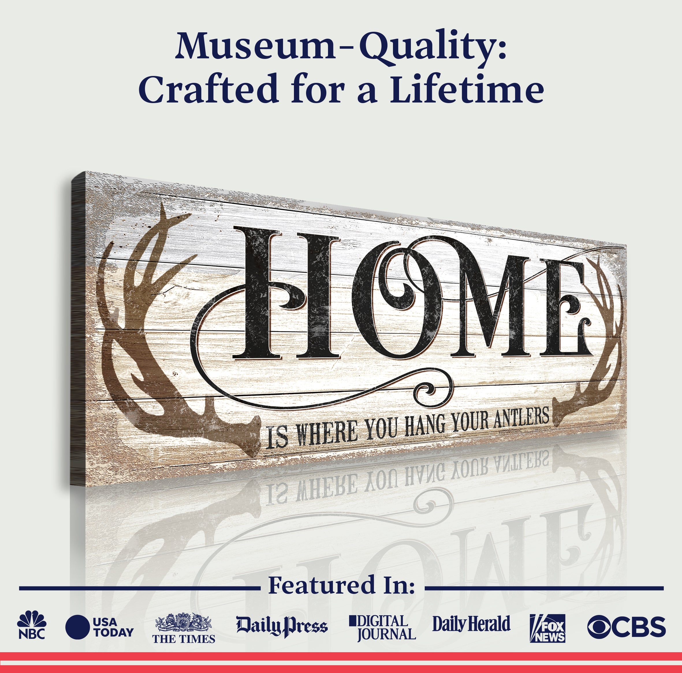 Home Is Where You Hang Your Antlers Sign II on sale at MyriadMart