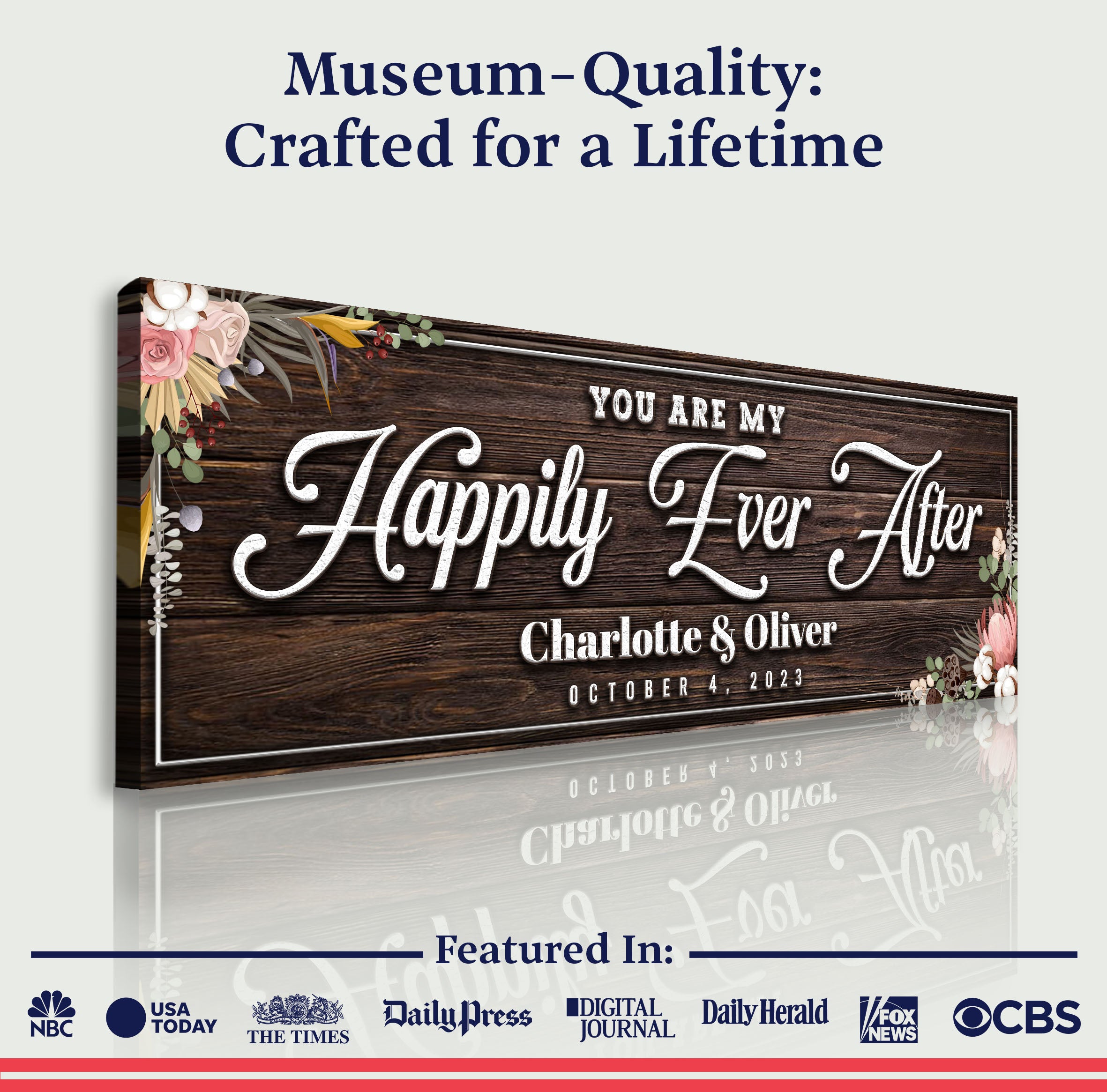 Personalized Happily Ever After Couple Sign on sale at MyriadMart
