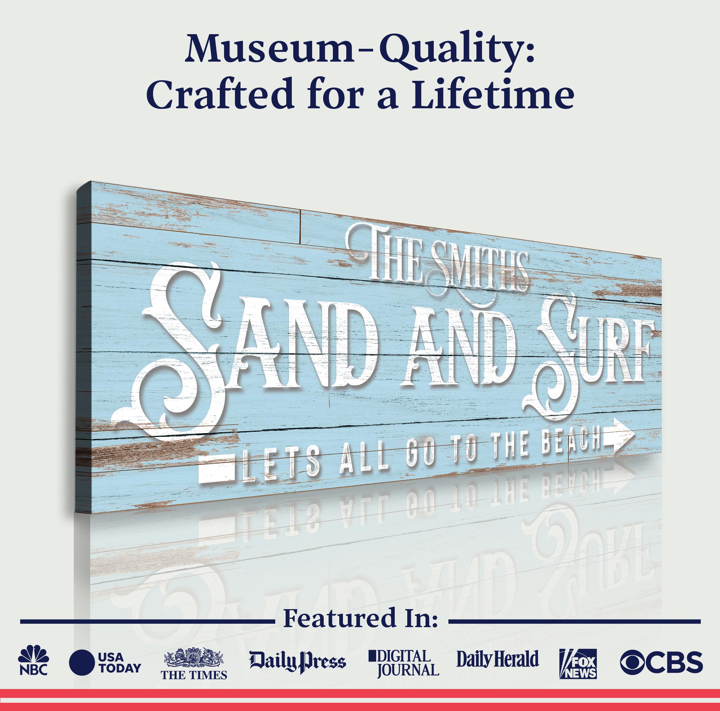 Sand And Surf Sign Let's All Go To The Beach Sign on sale at MyriadMart