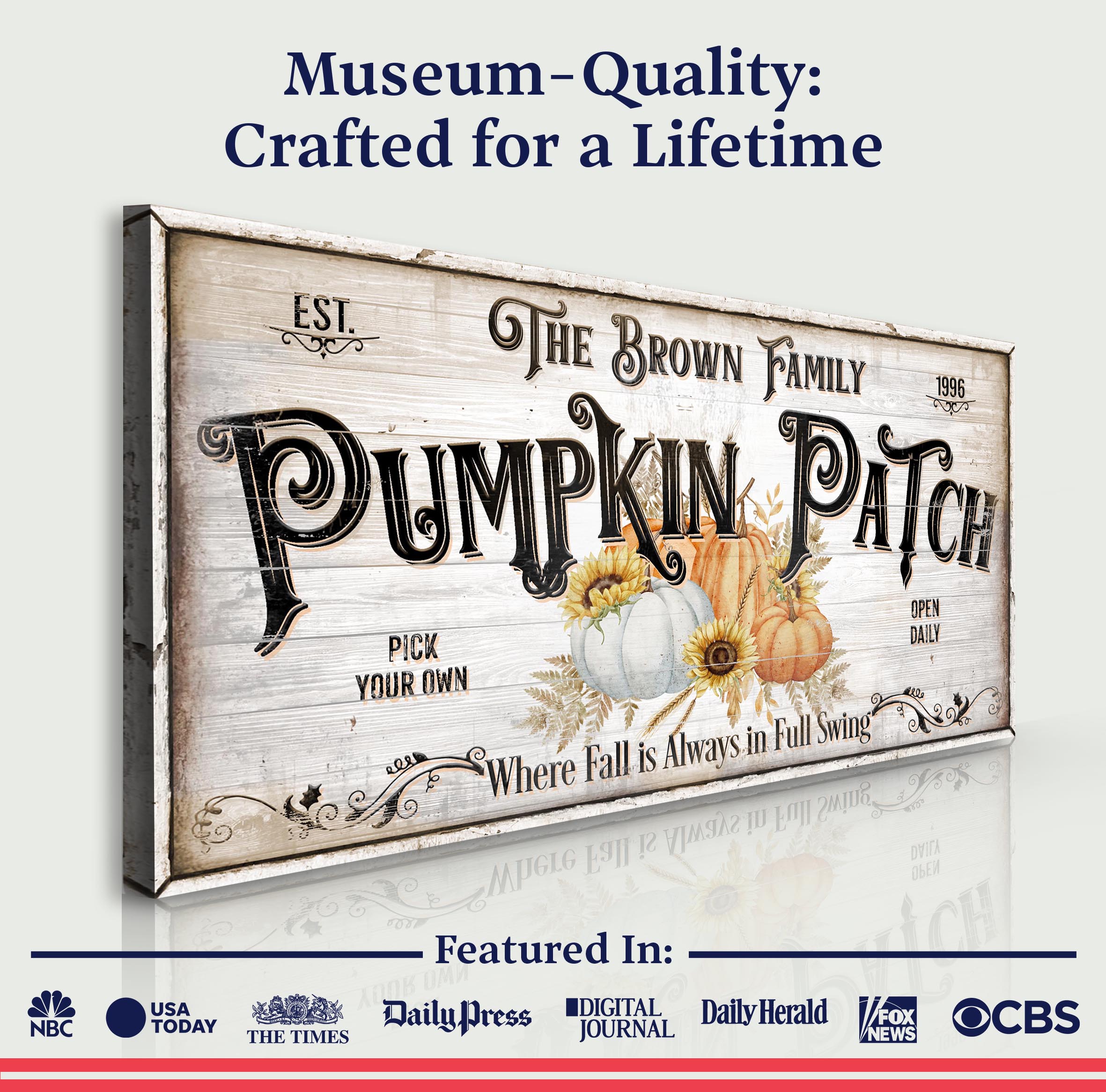 Personalized Pumpkin Patch Sign V on sale at MyriadMart