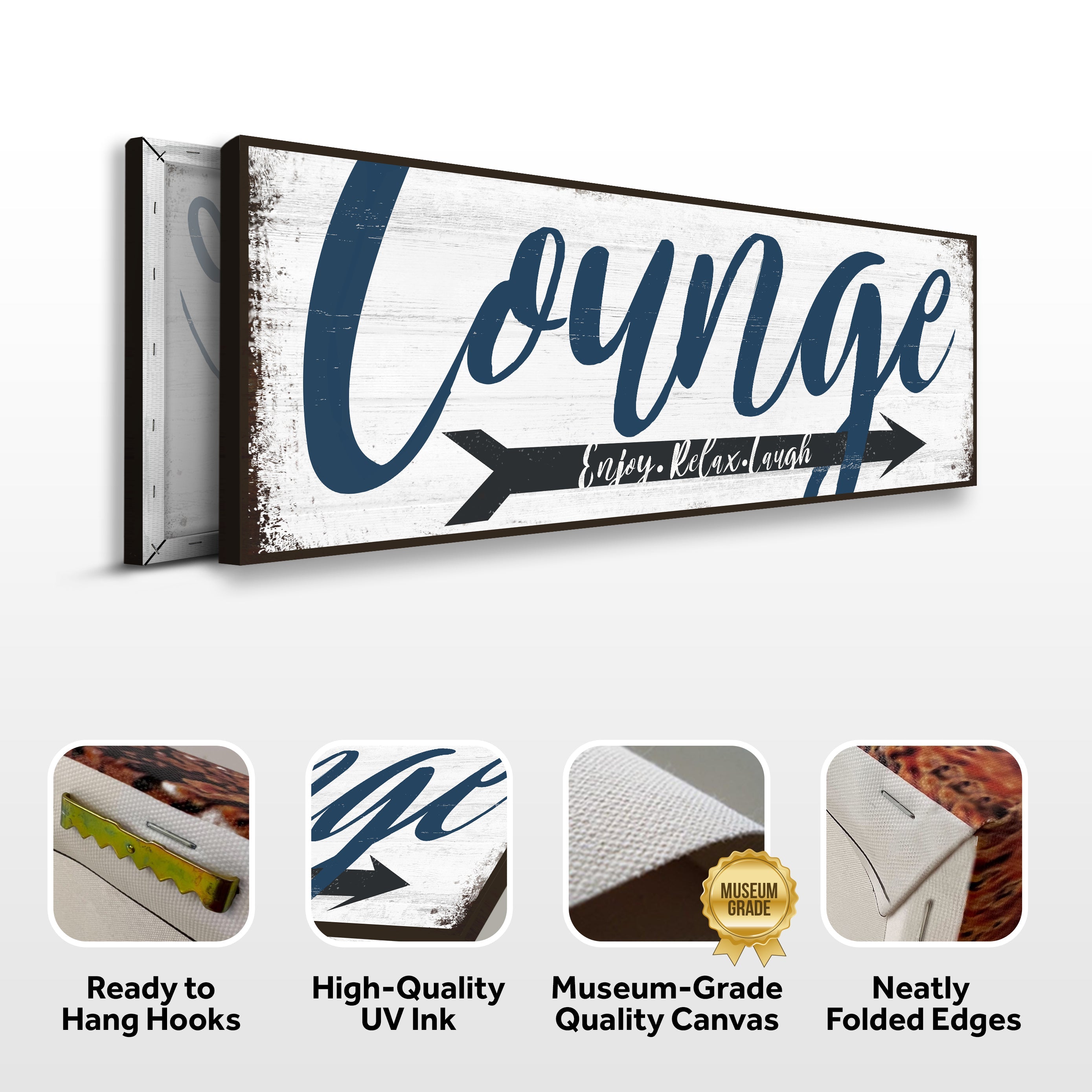 Enjoy Relax Laugh Lounge Sign on sale at MyriadMart