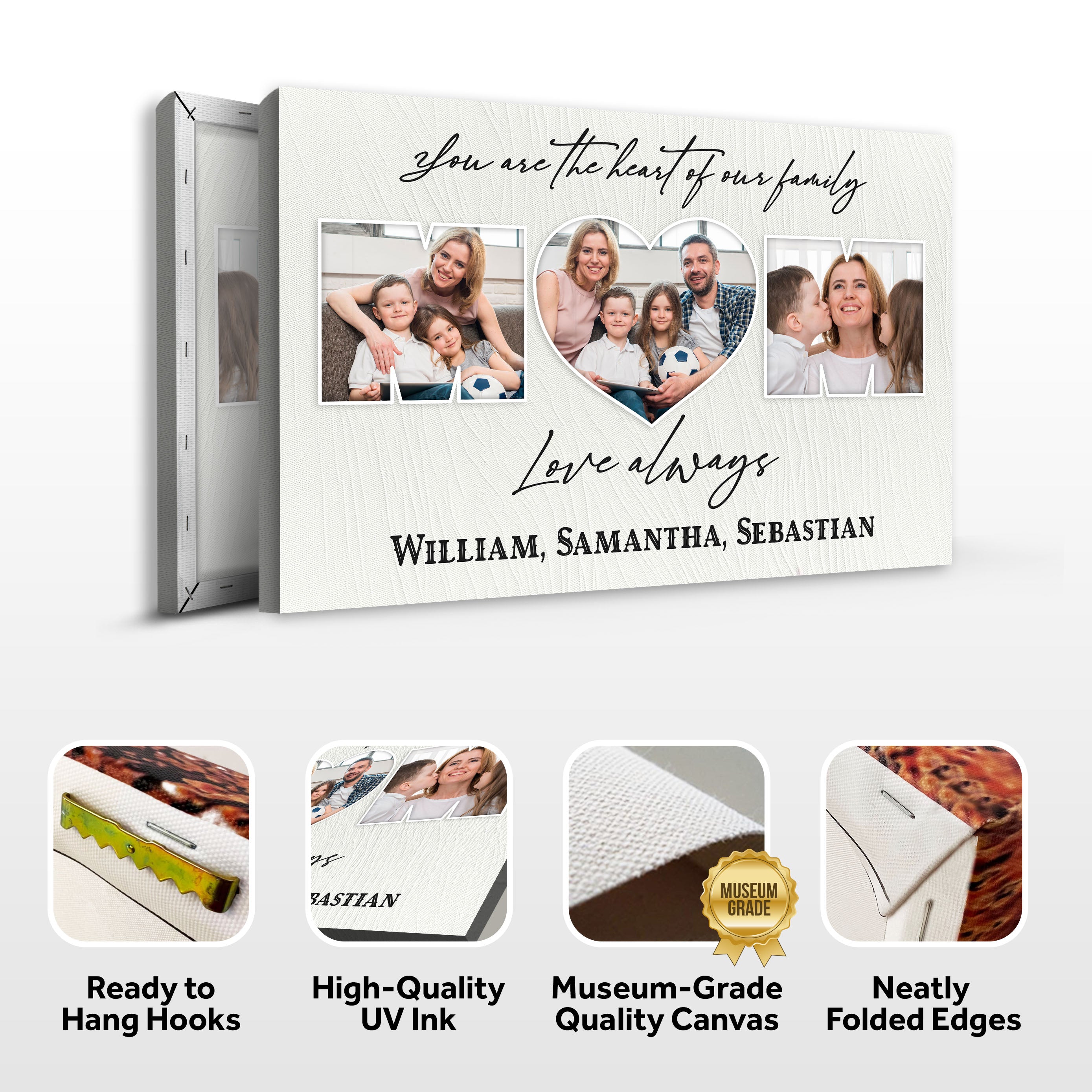 Mother's Day Sign You Are The Heart Of The Family on sale at MyriadMart