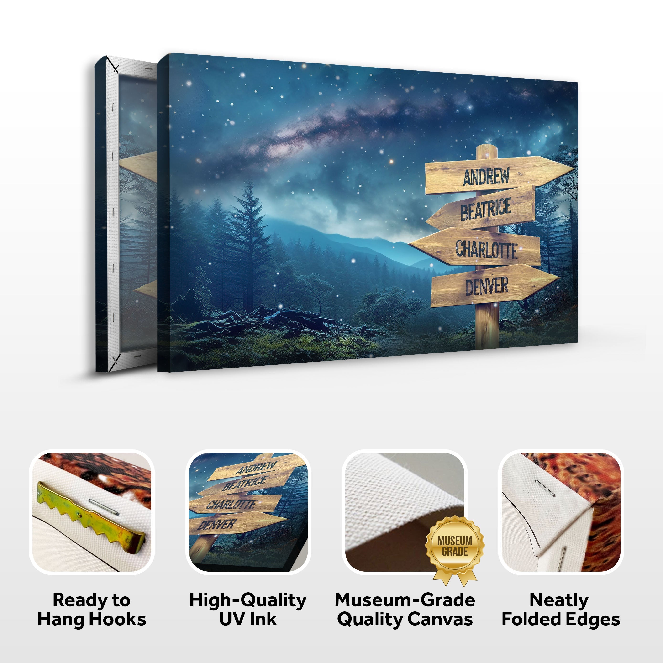 Starry Sky Family Names Sign on sale at MyriadMart