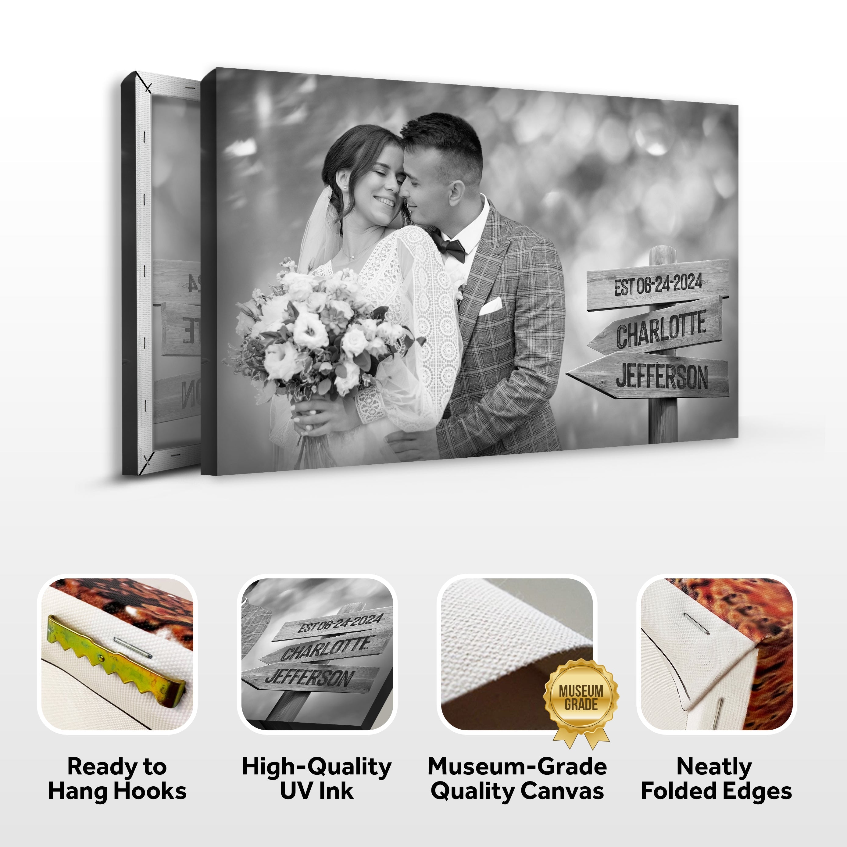 Couple Family Names Sign on sale at MyriadMart