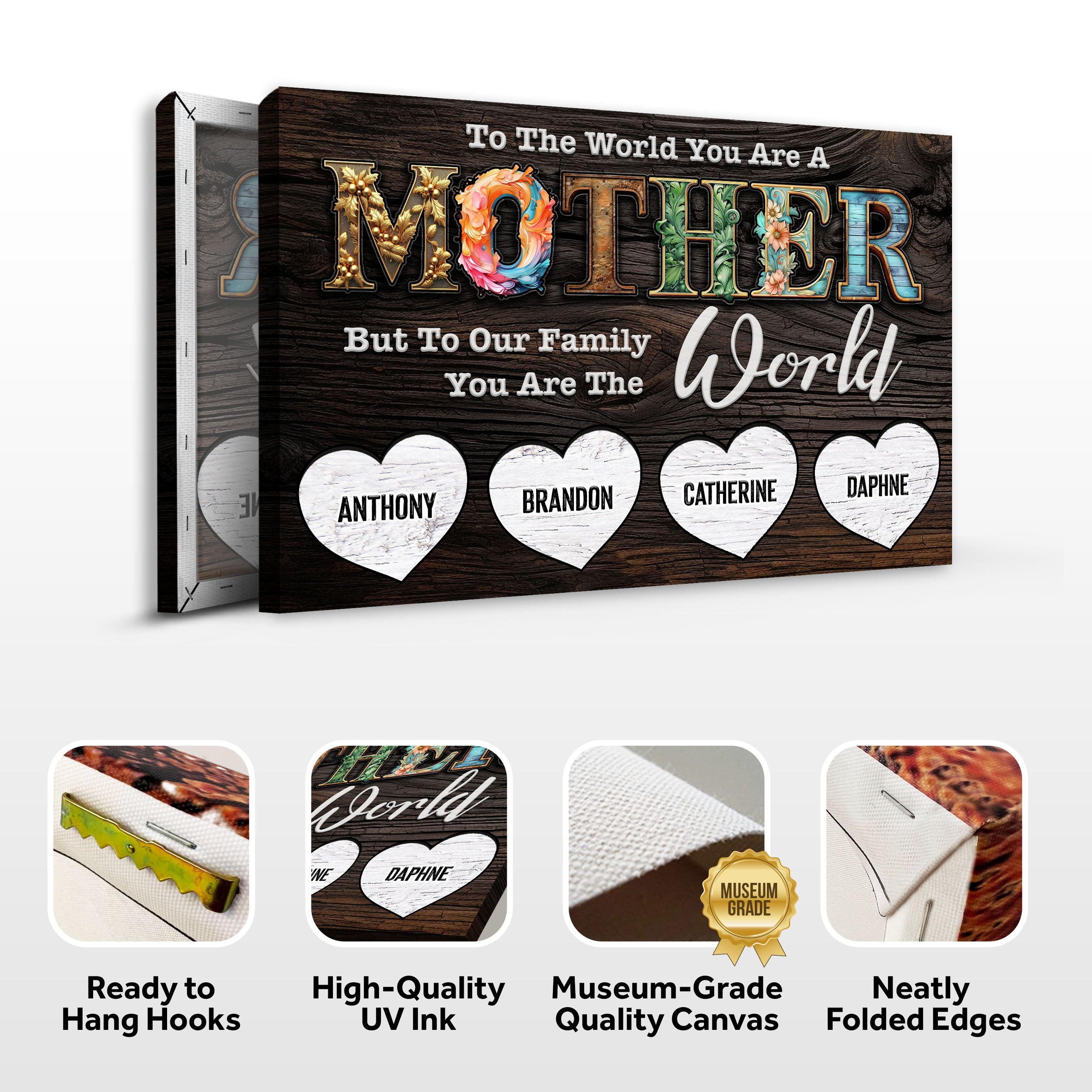 Mother's Day Sign To Our Family You Are The World on sale at MyriadMart