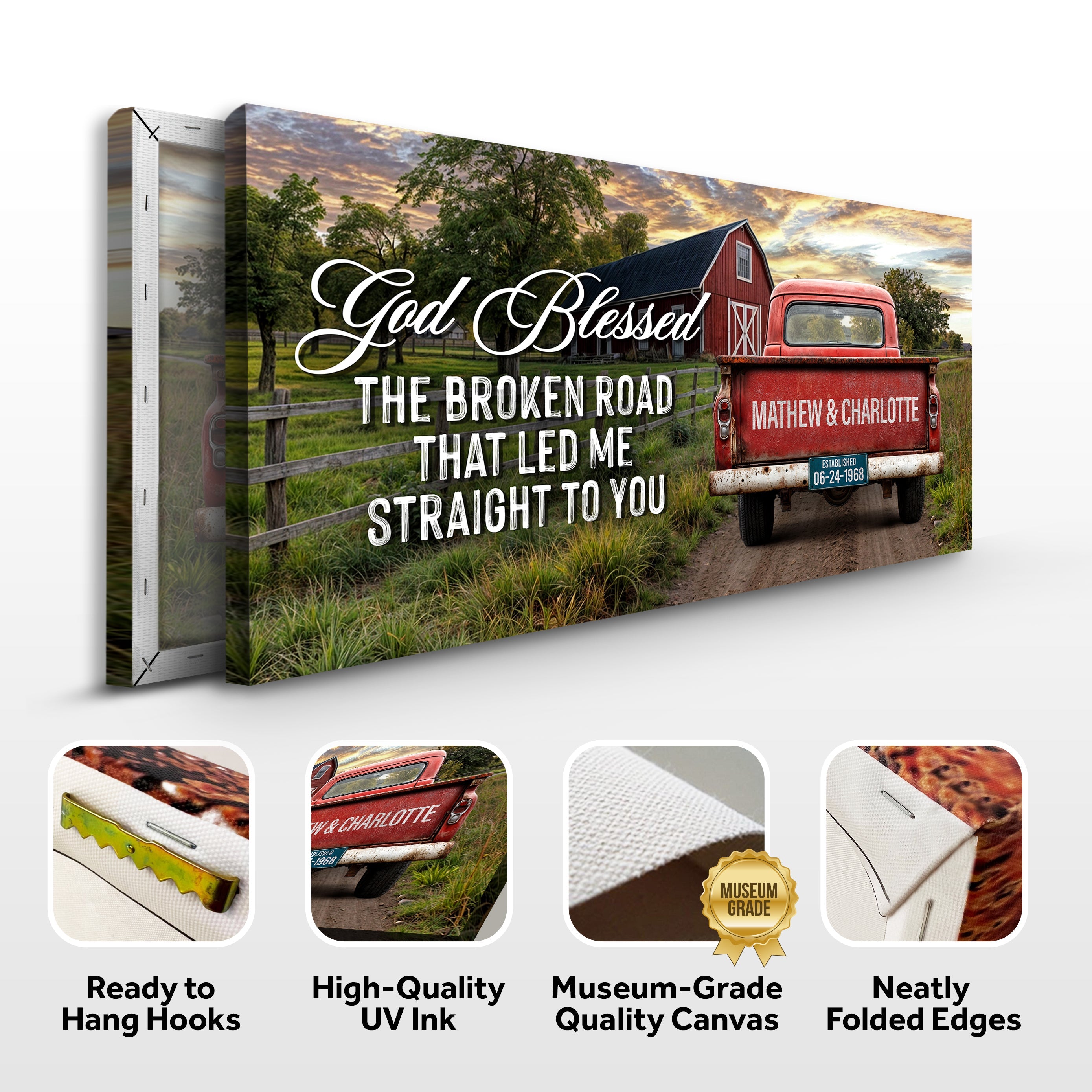 Custom Vintage Truck Couple Sign V on sale at MyriadMart