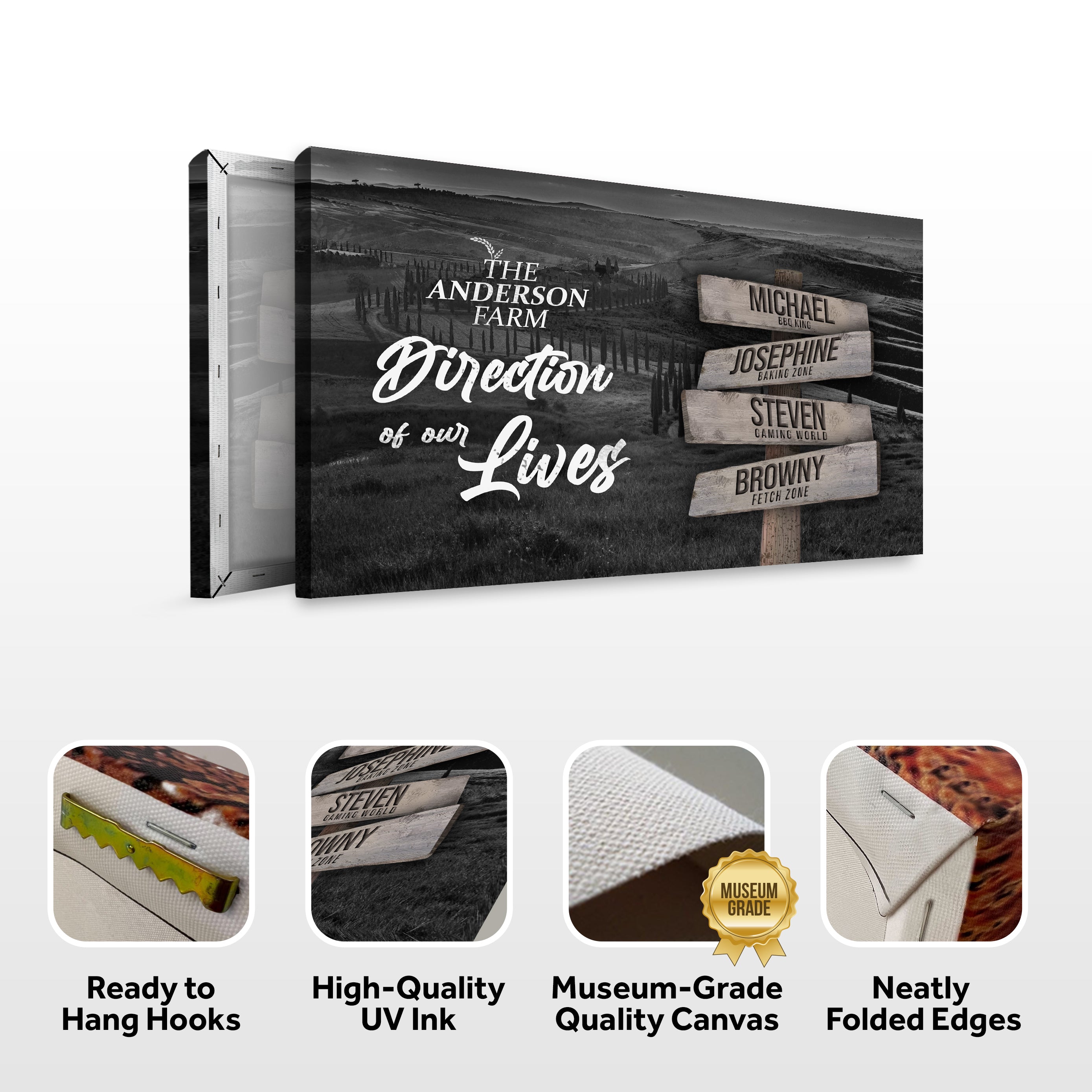 Direction Of Our Lives Family Farm Names Sign on sale at MyriadMart