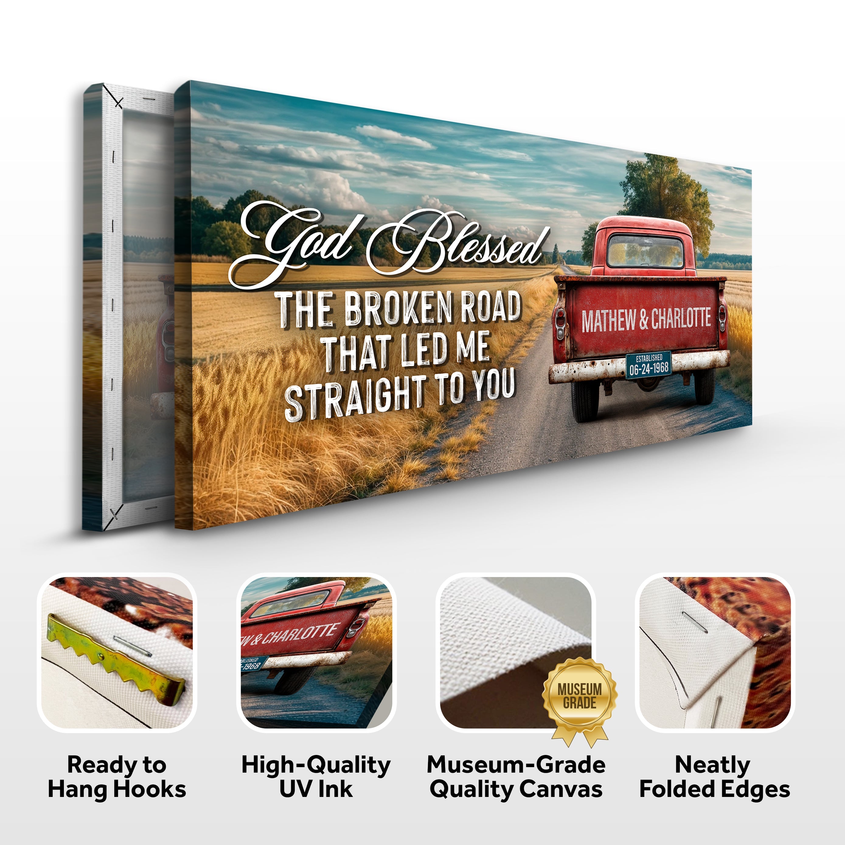 Custom Vintage Truck Couple Sign IV on sale at MyriadMart