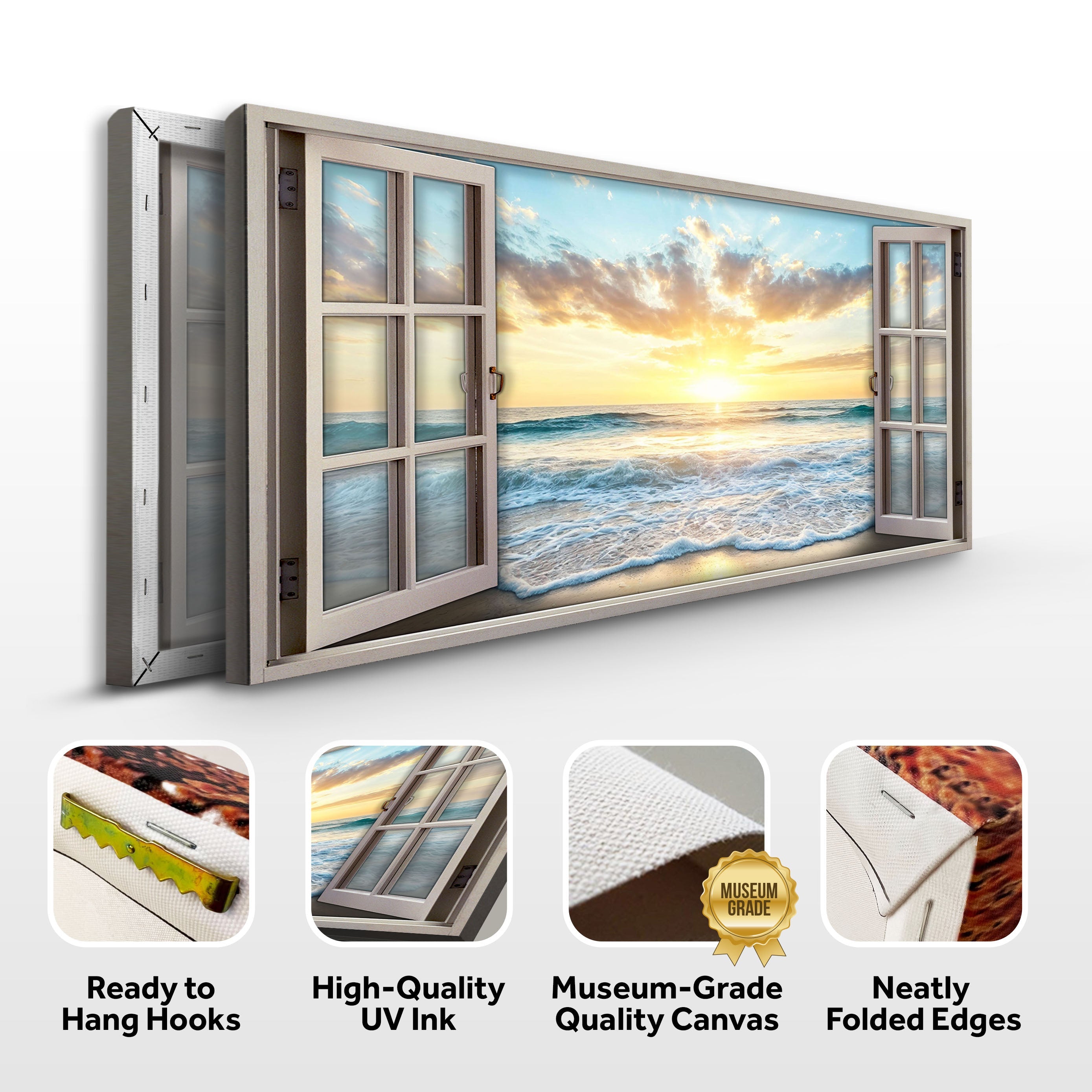Sunrise Beach Window Scenery Wall Art on sale at MyriadMart