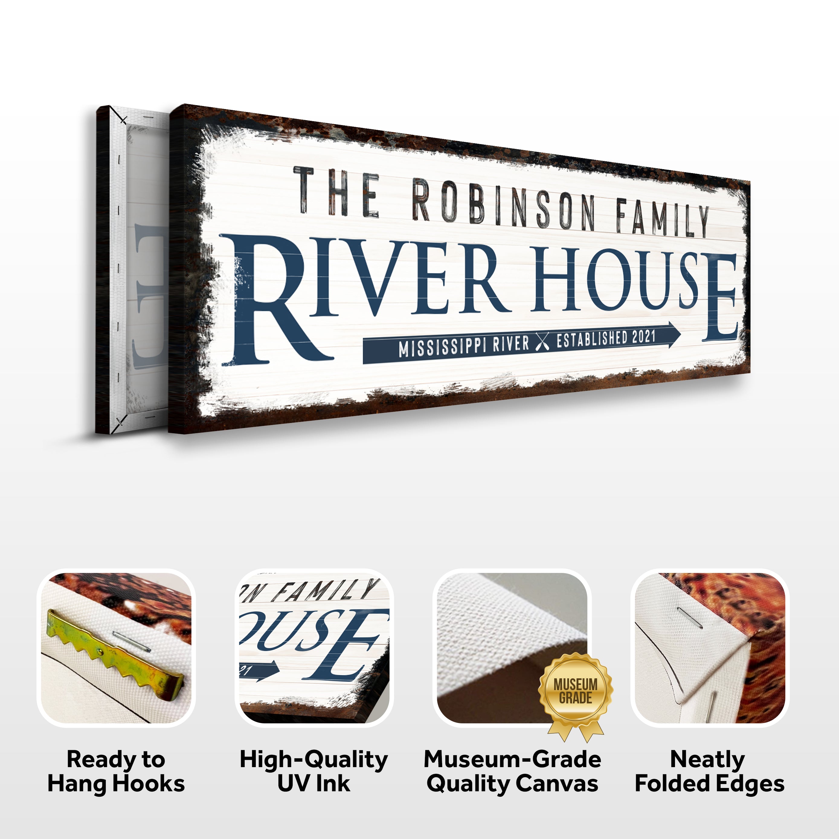 Family River House Arrow Sign on sale at MyriadMart