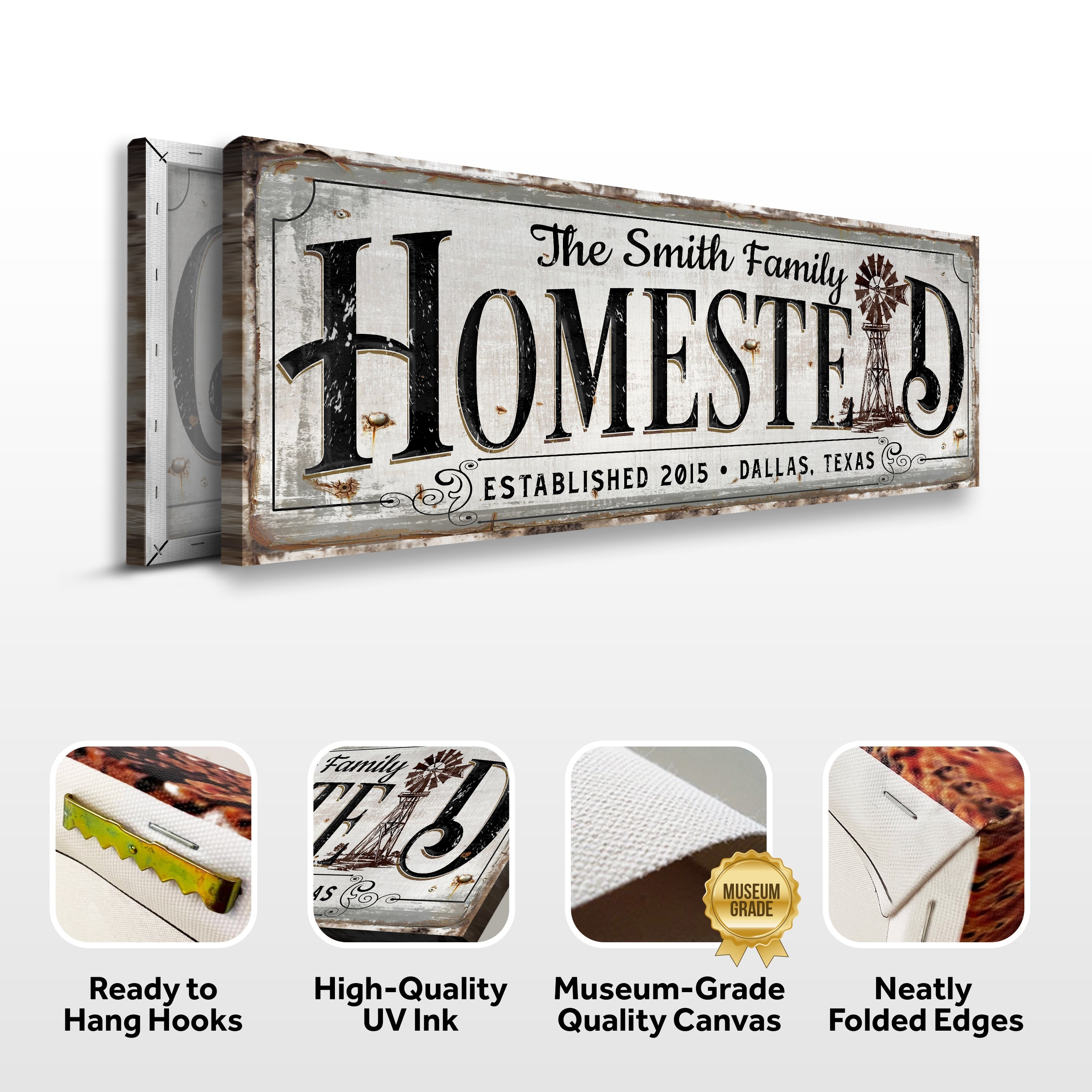 Vintage Rust Homestead Sign on sale at MyriadMart