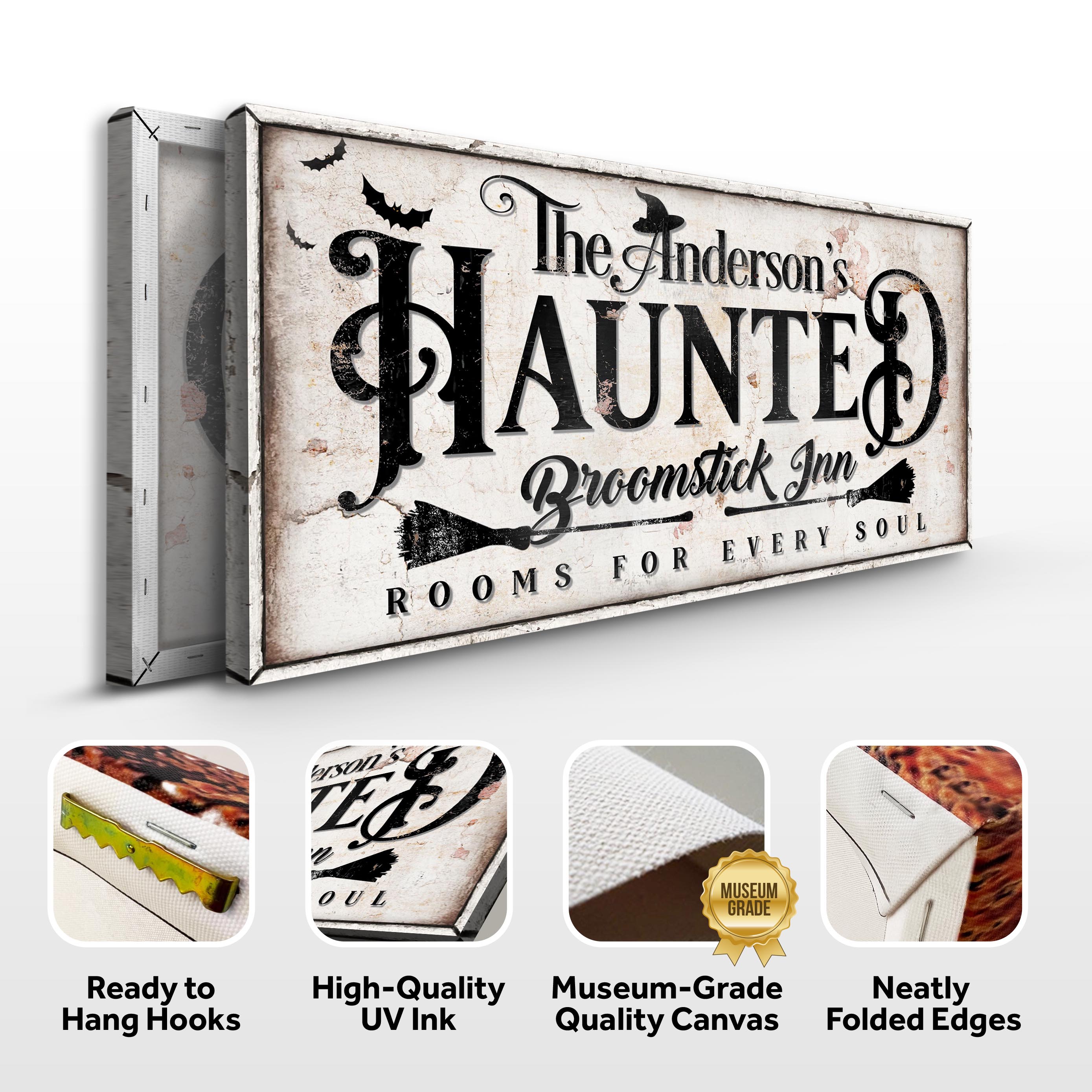 The Haunted Broomstick Inn Halloween Sign on sale at MyriadMart
