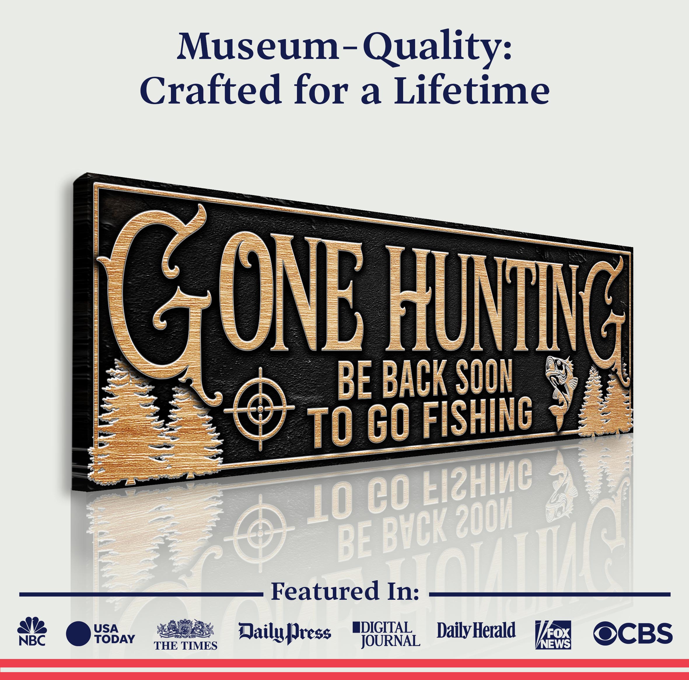 Gone Hunting Sign on sale at MyriadMart