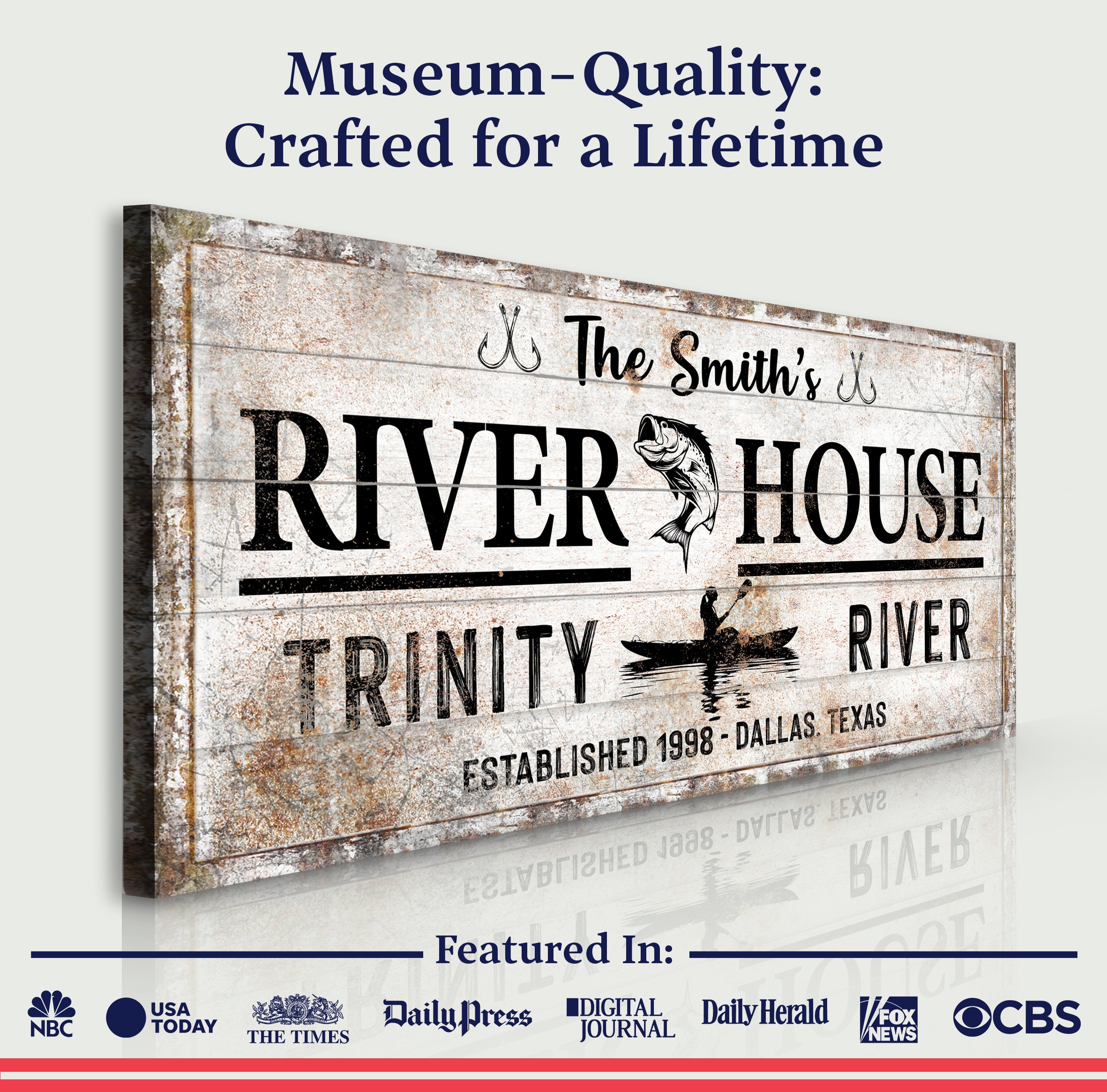 Personalized River House Sign II on sale at MyriadMart