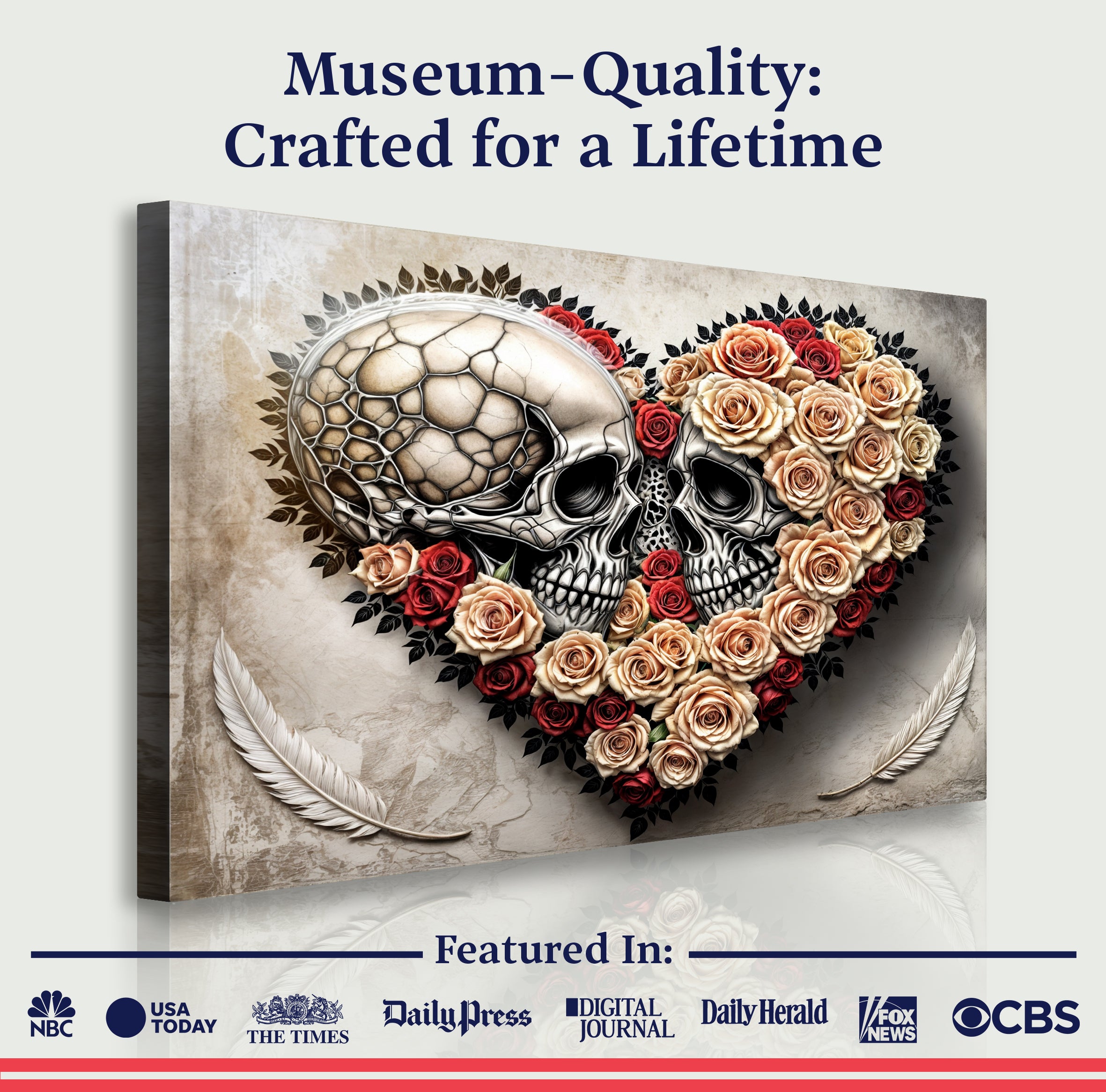 Skull and Flowers Wall Art VII on sale at MyriadMart