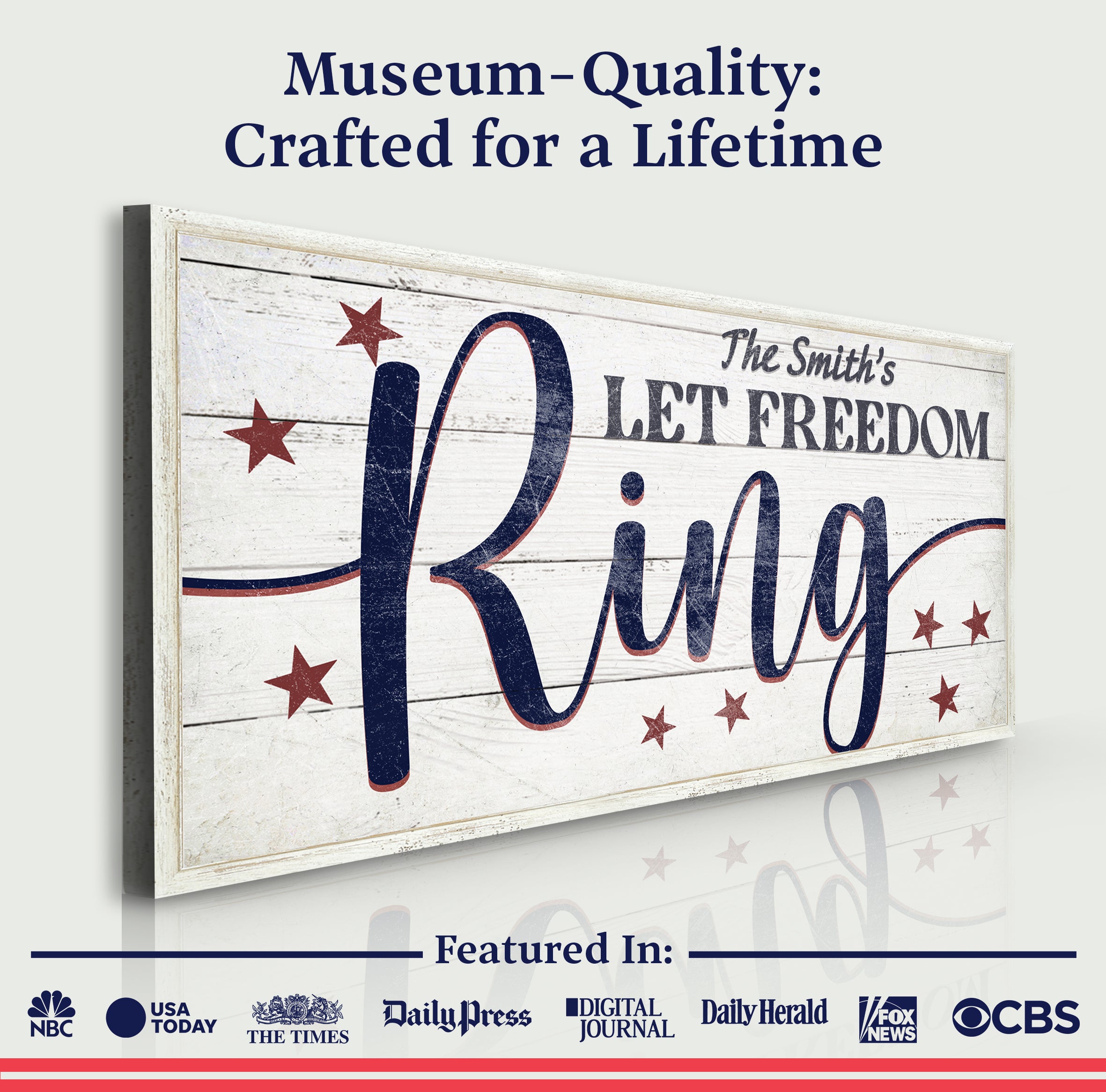Let Freedom Ring Personalized Sign on sale at MyriadMart