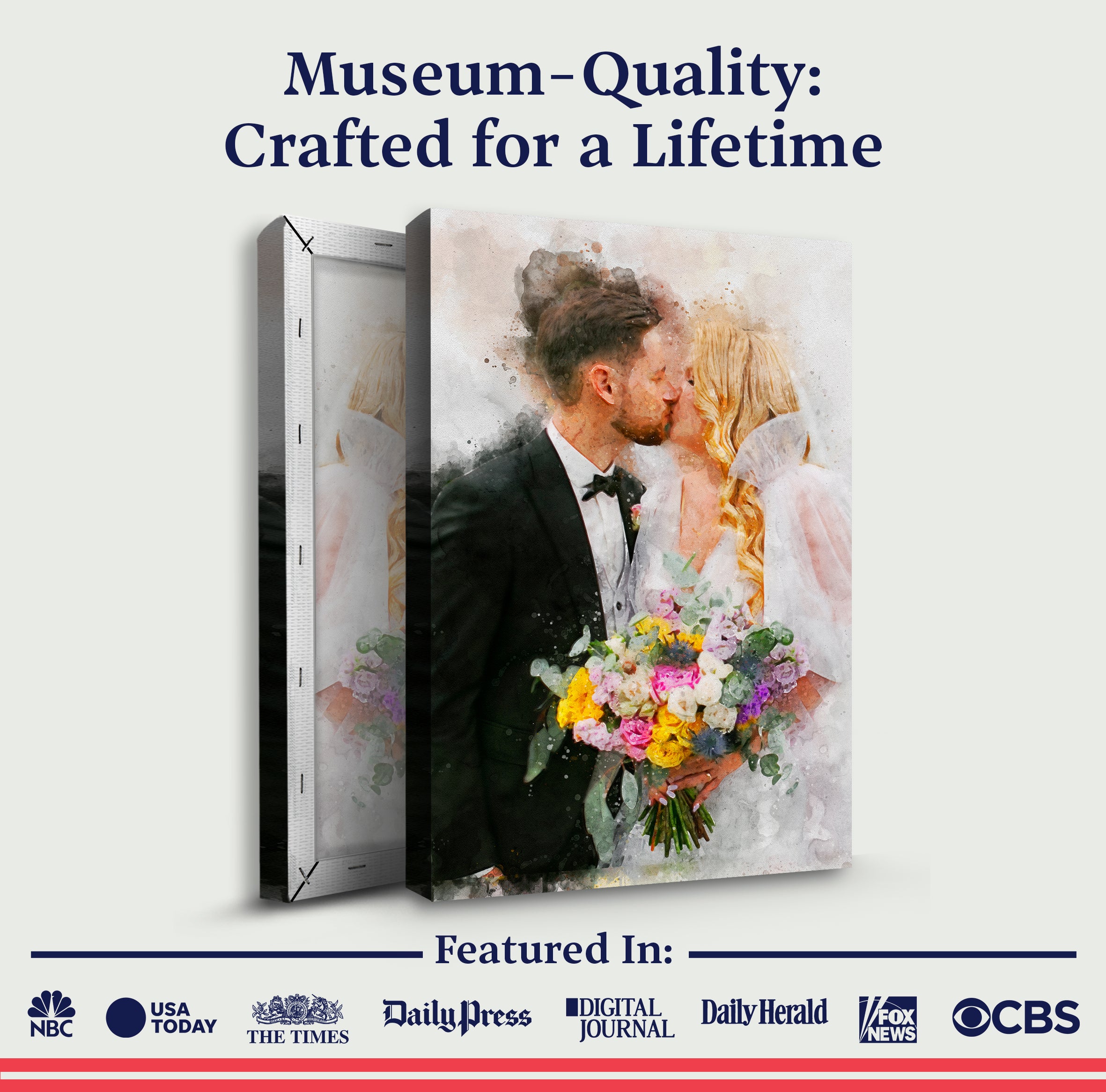 Custom Wedding Watercolor Portrait on sale at MyriadMart