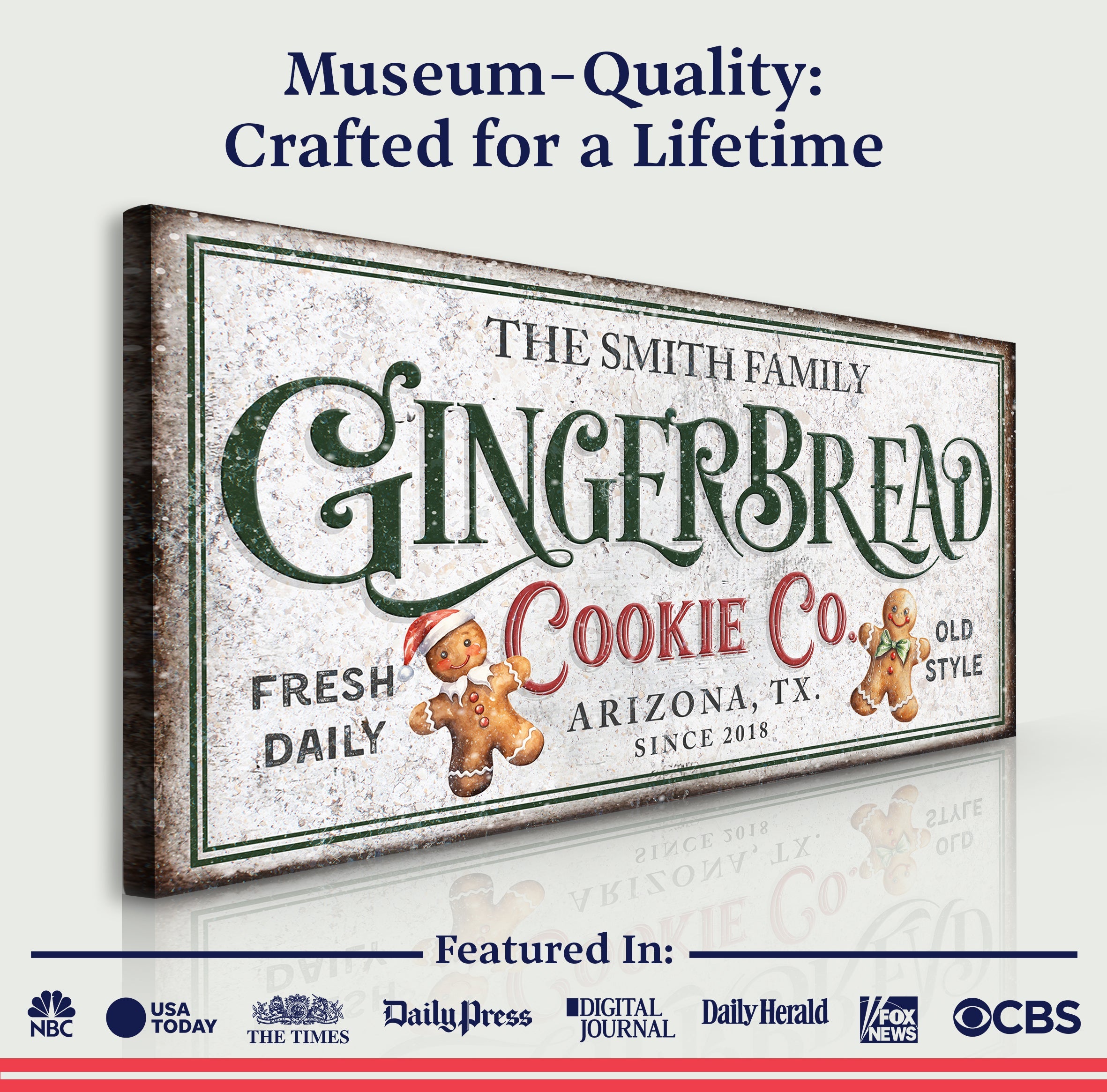 Family Gingerbread Bakery Christmas Sign II on sale at MyriadMart