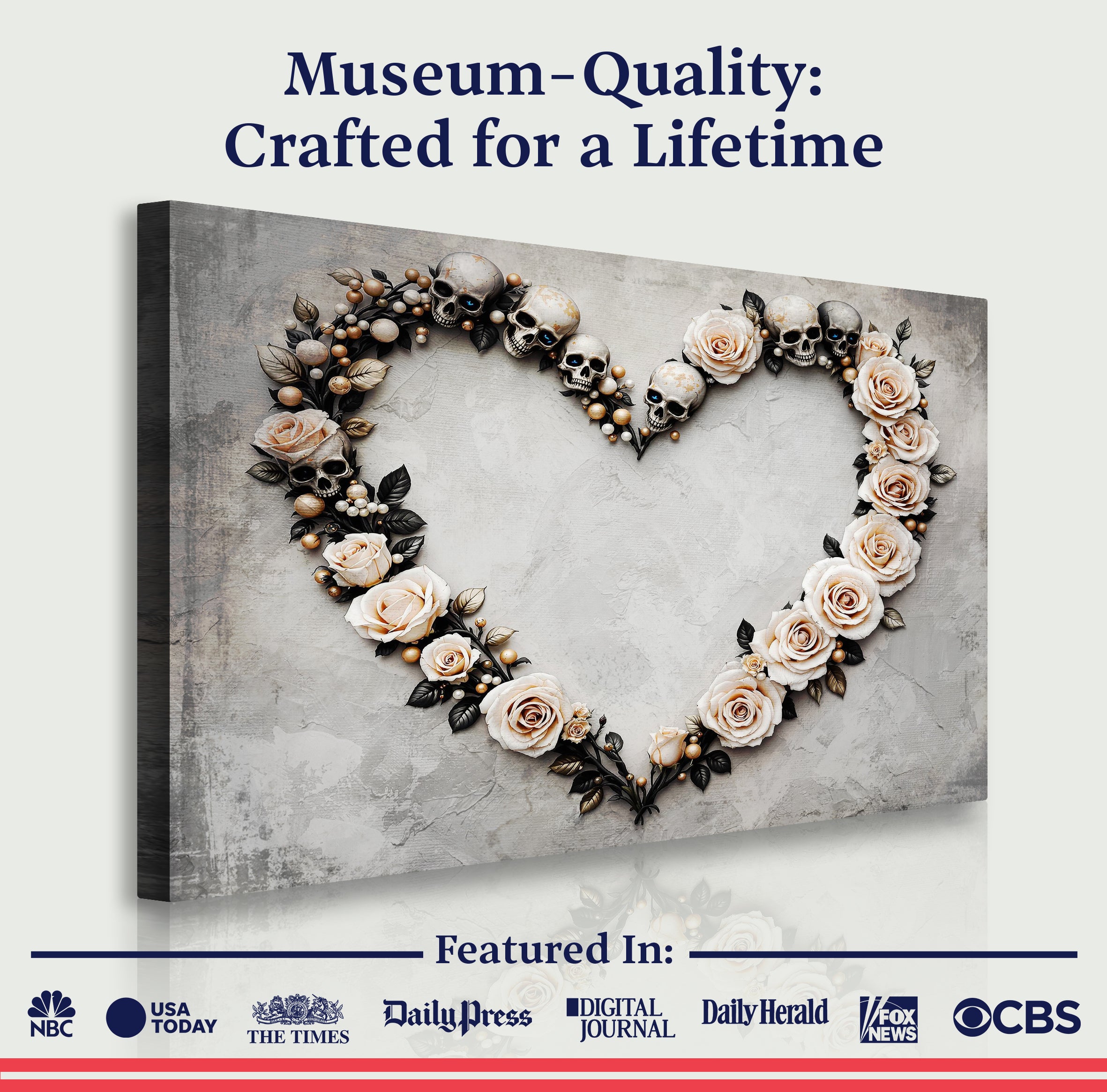 Skull and Flowers Wall Art XI on sale at MyriadMart