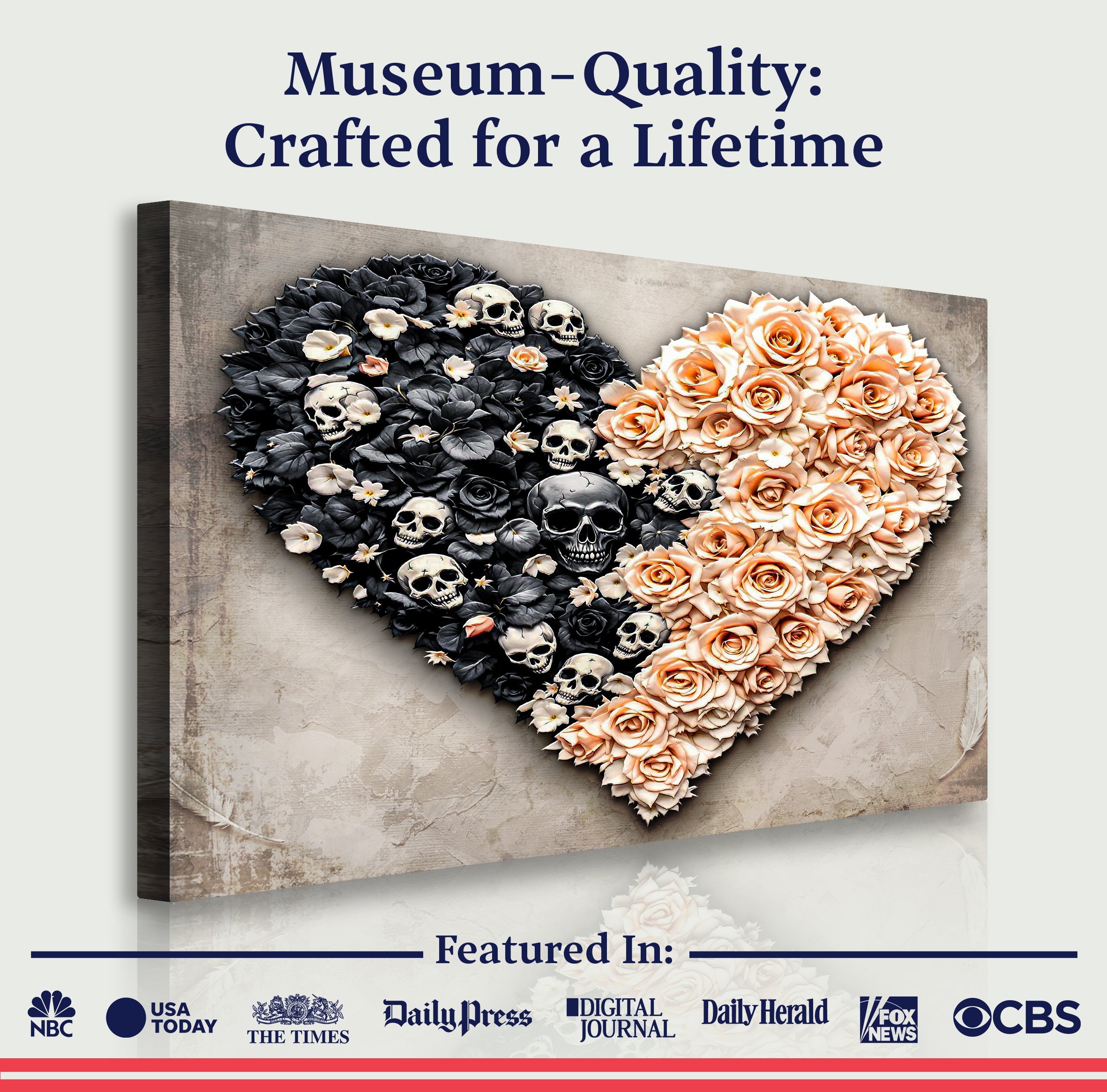 Skull and Flowers Wall Art on sale at MyriadMart