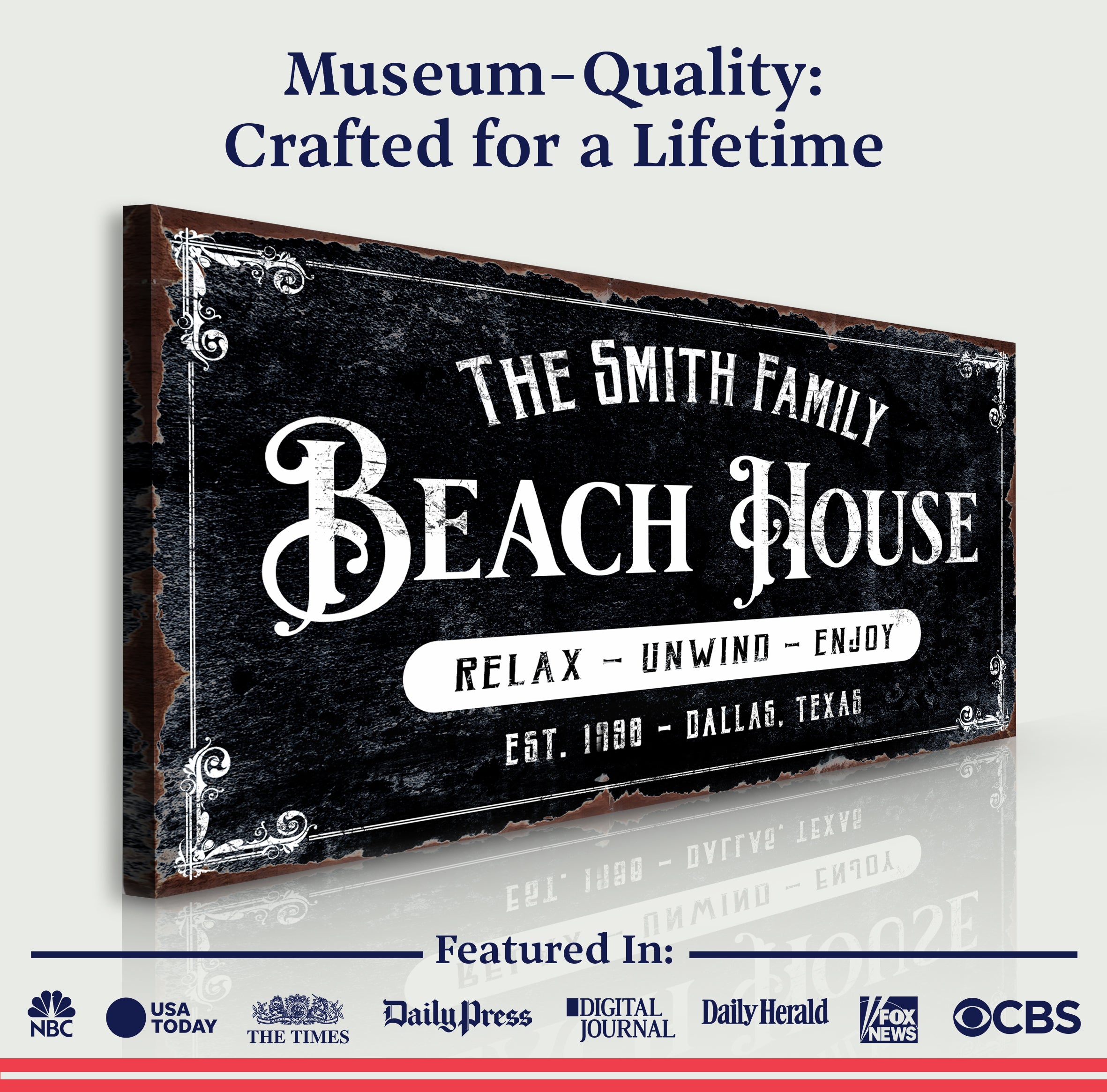 Beach House Personalized Sign III on sale at MyriadMart