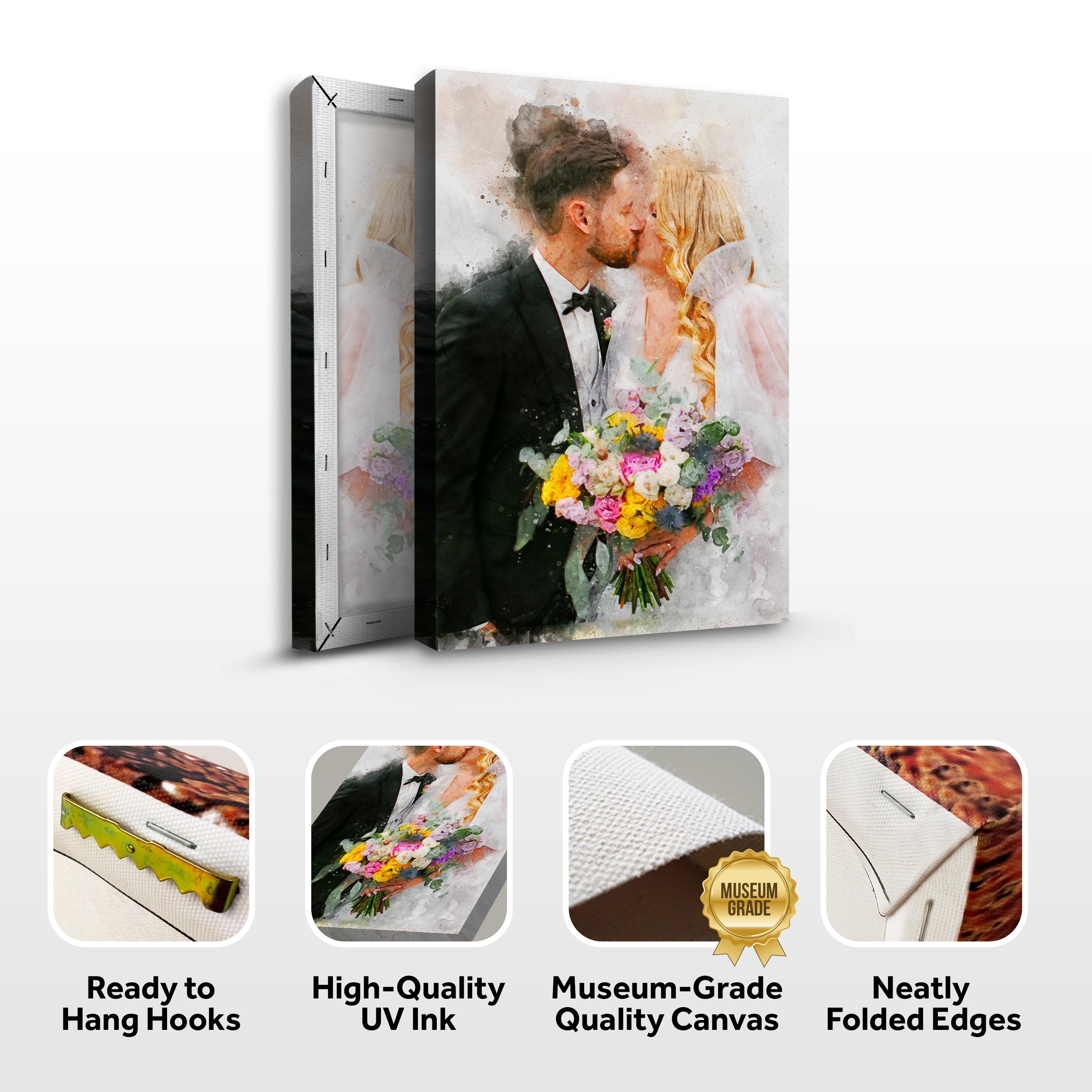 Custom Wedding Watercolor Portrait on sale at MyriadMart