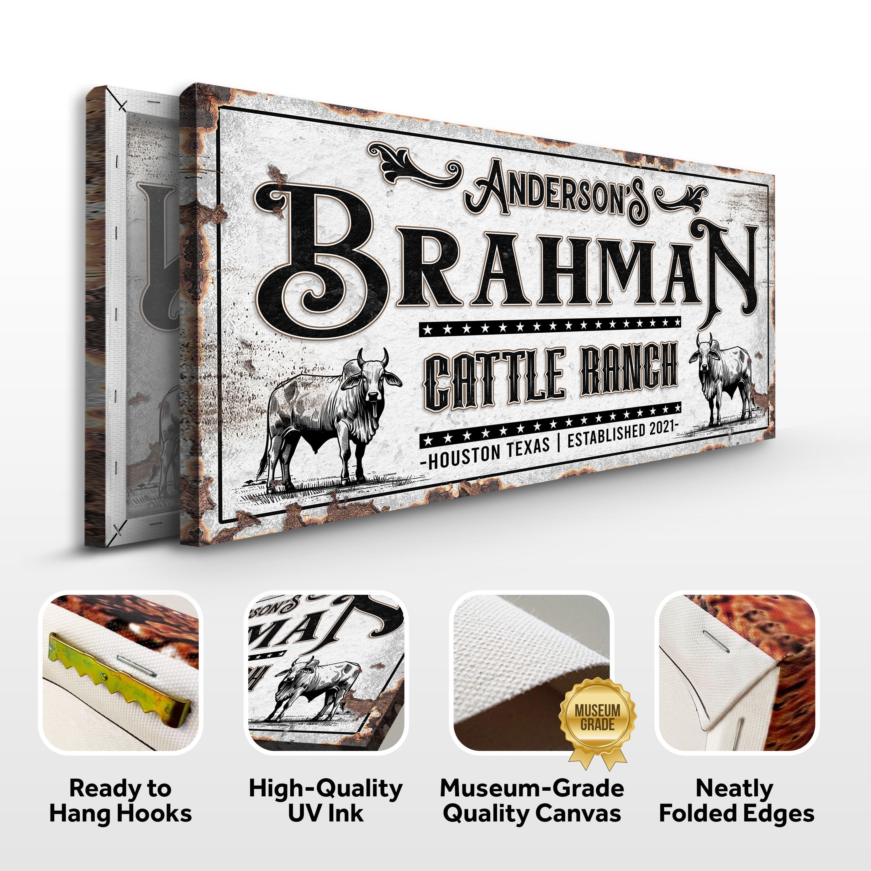 Personalized Brahman Cattle Sign on sale at MyriadMart