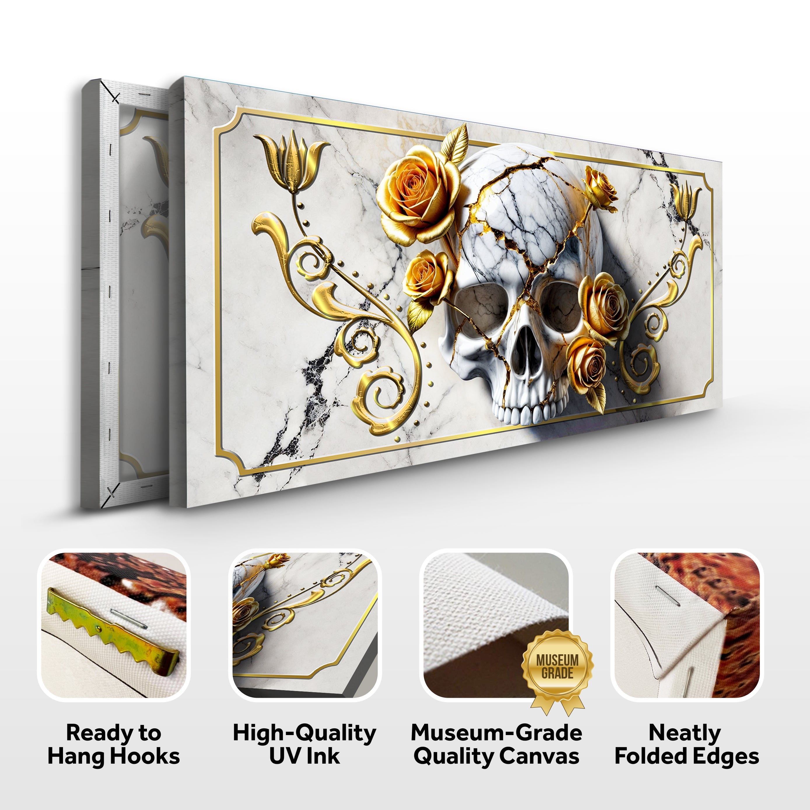 3D Rose and Skull Wall Art on sale at MyriadMart