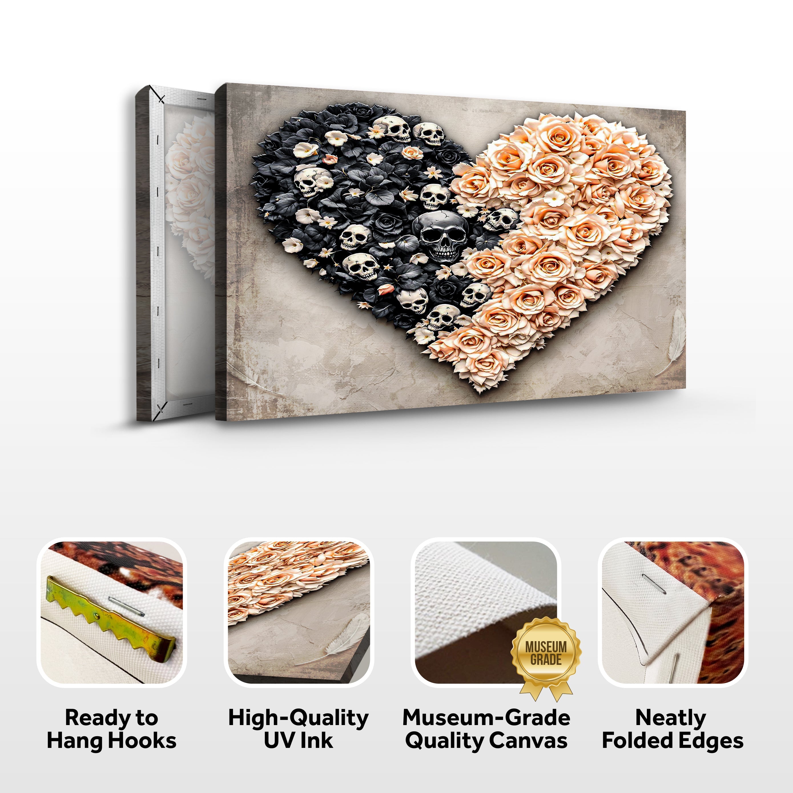 Skull and Flowers Wall Art on sale at MyriadMart