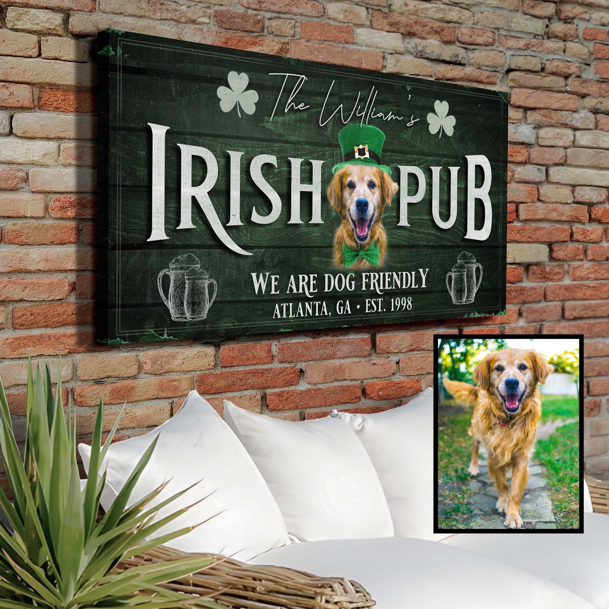Irish Pub Dog Portrait Sign on sale at MyriadMart