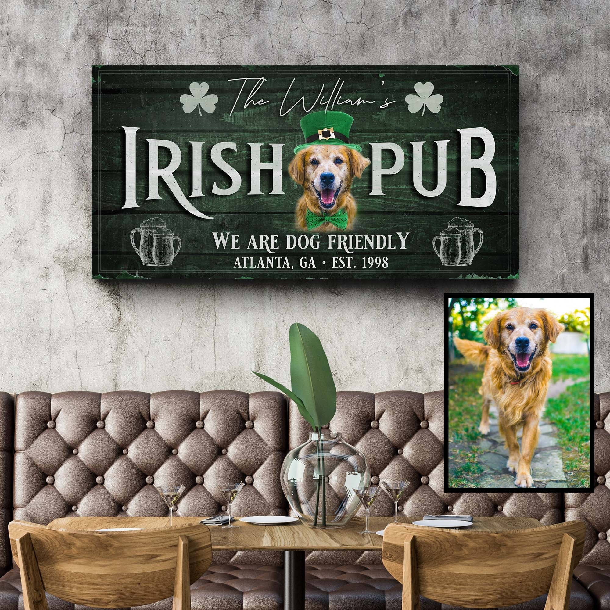 Irish Pub Dog Portrait Sign on sale at MyriadMart