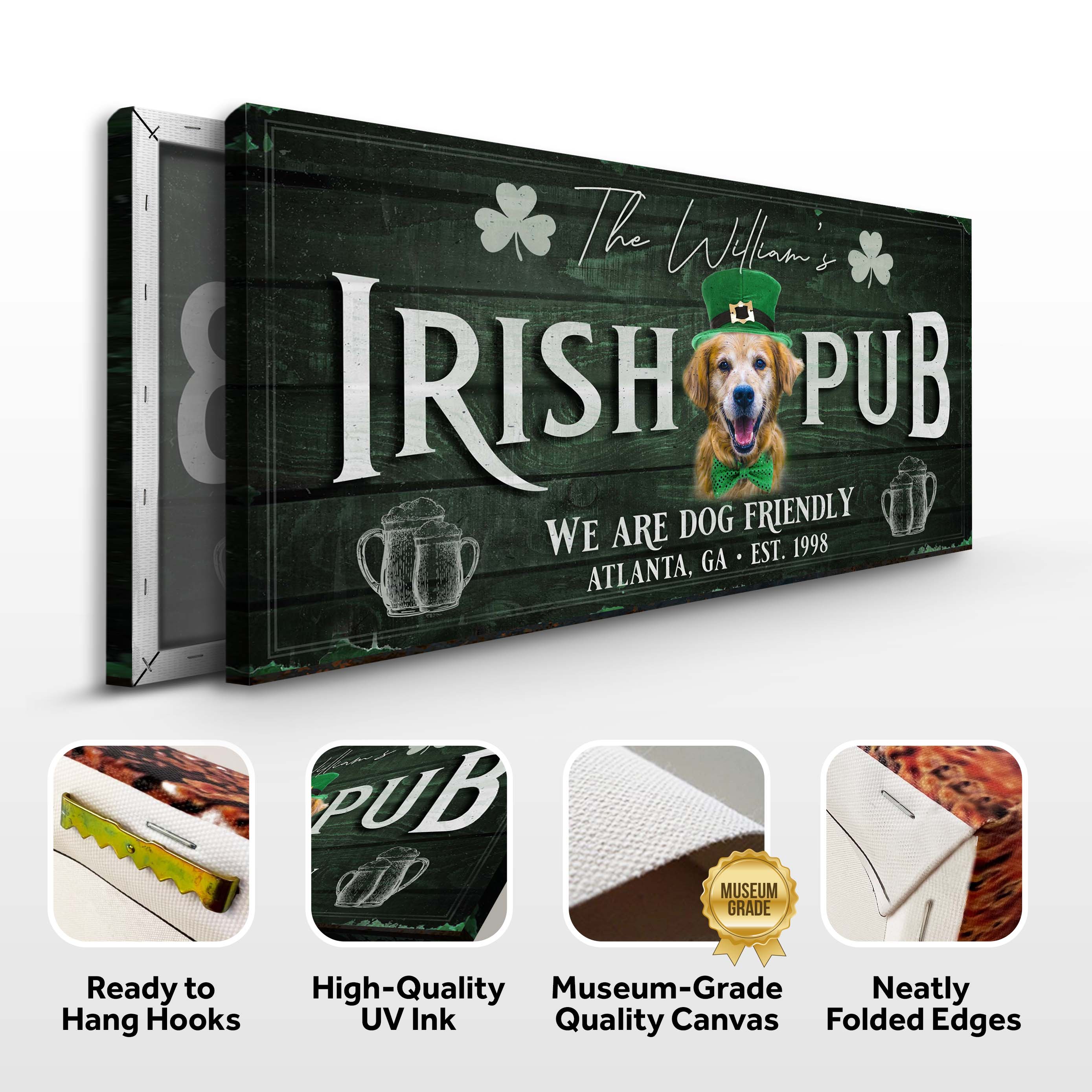 Irish Pub Dog Portrait Sign on sale at MyriadMart