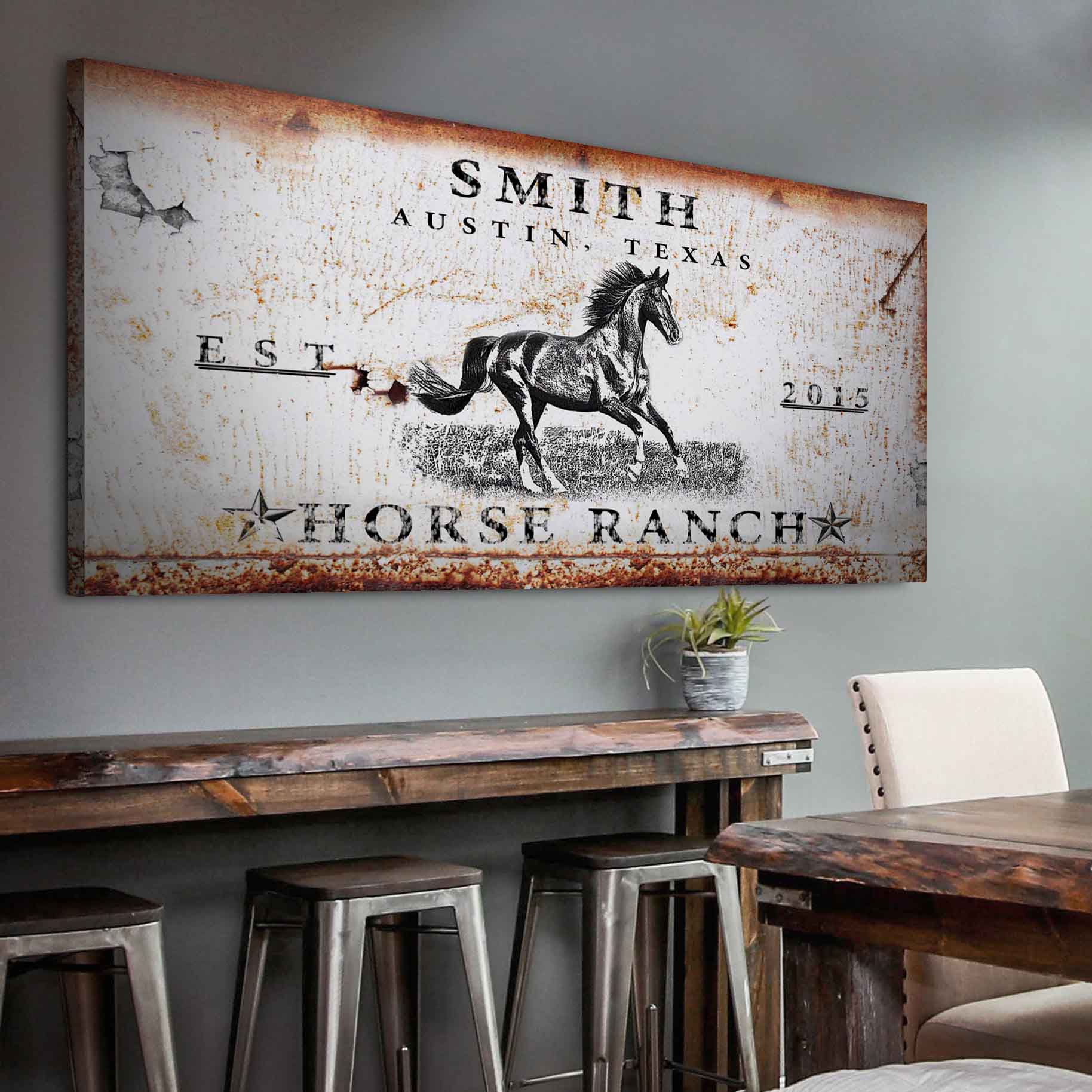 Rustic Horse Ranch Sign on sale at MyriadMart