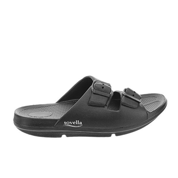 Sovella Active Recovery Sandals Women's PF Buckle Slide Black on sale at MyriadMart