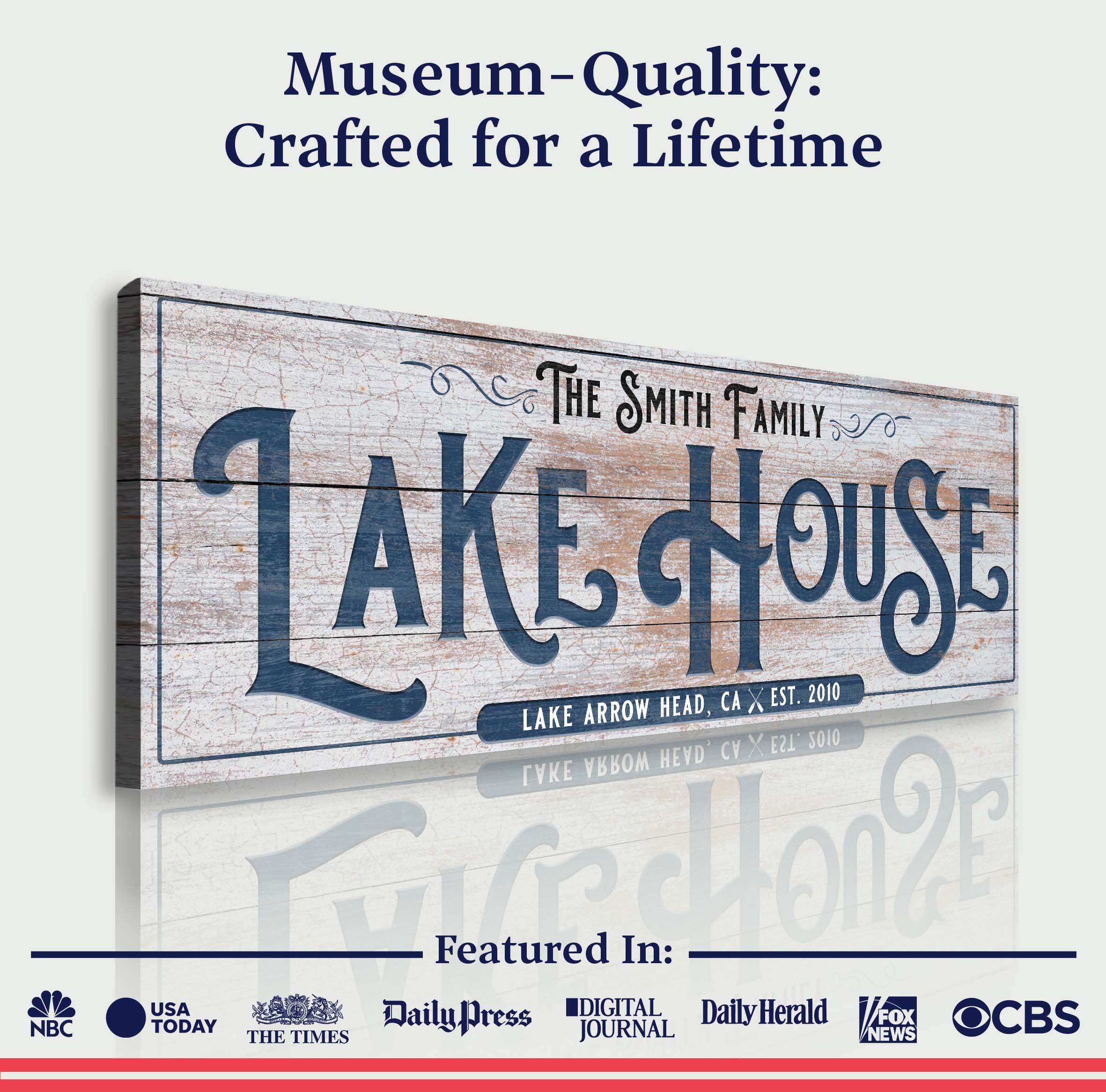 Personalized Lake House Sign III on sale at MyriadMart