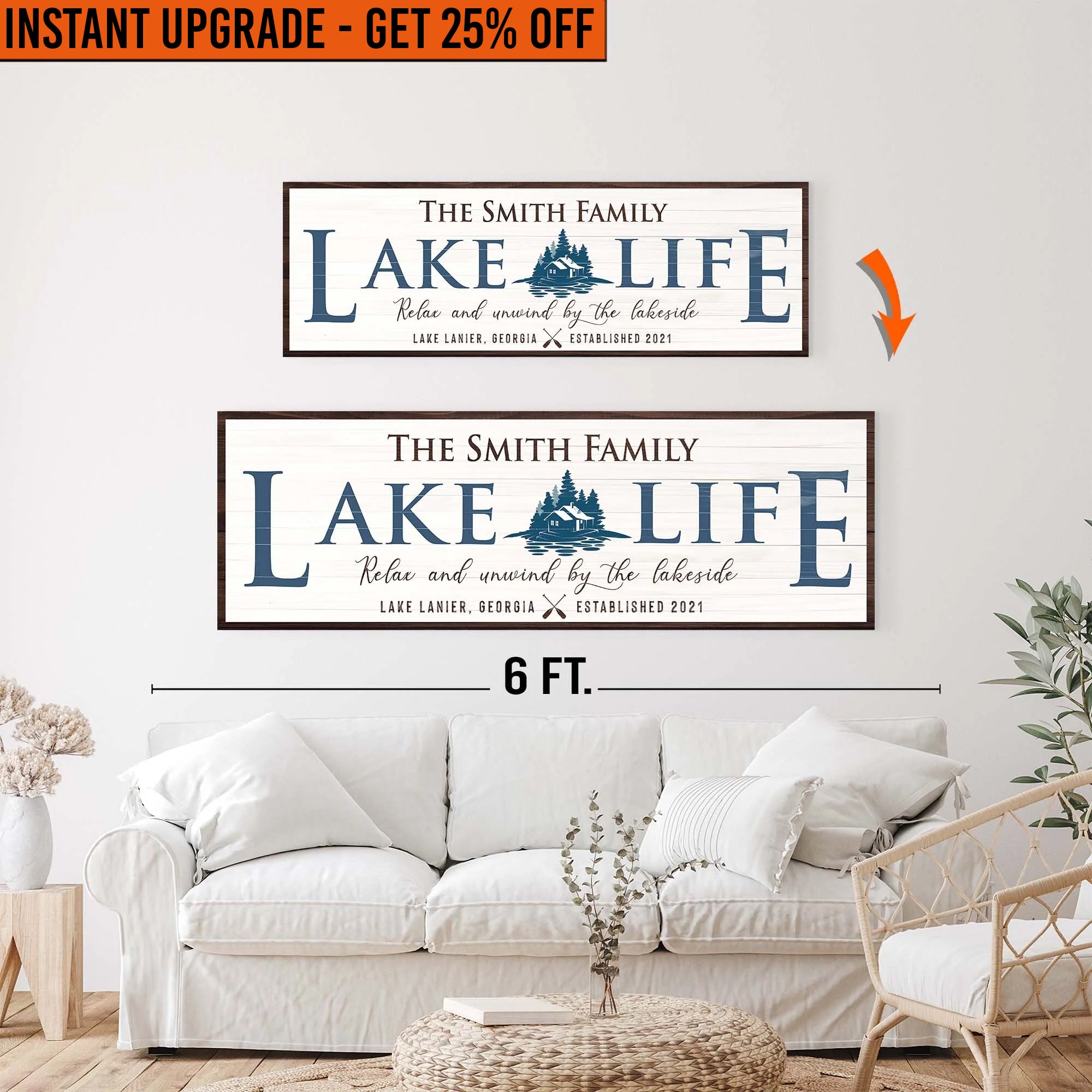 Upgrade Your 48x16 Inches Canvas 'Lake Life' To 60x20 Inches Canvas on sale at MyriadMart