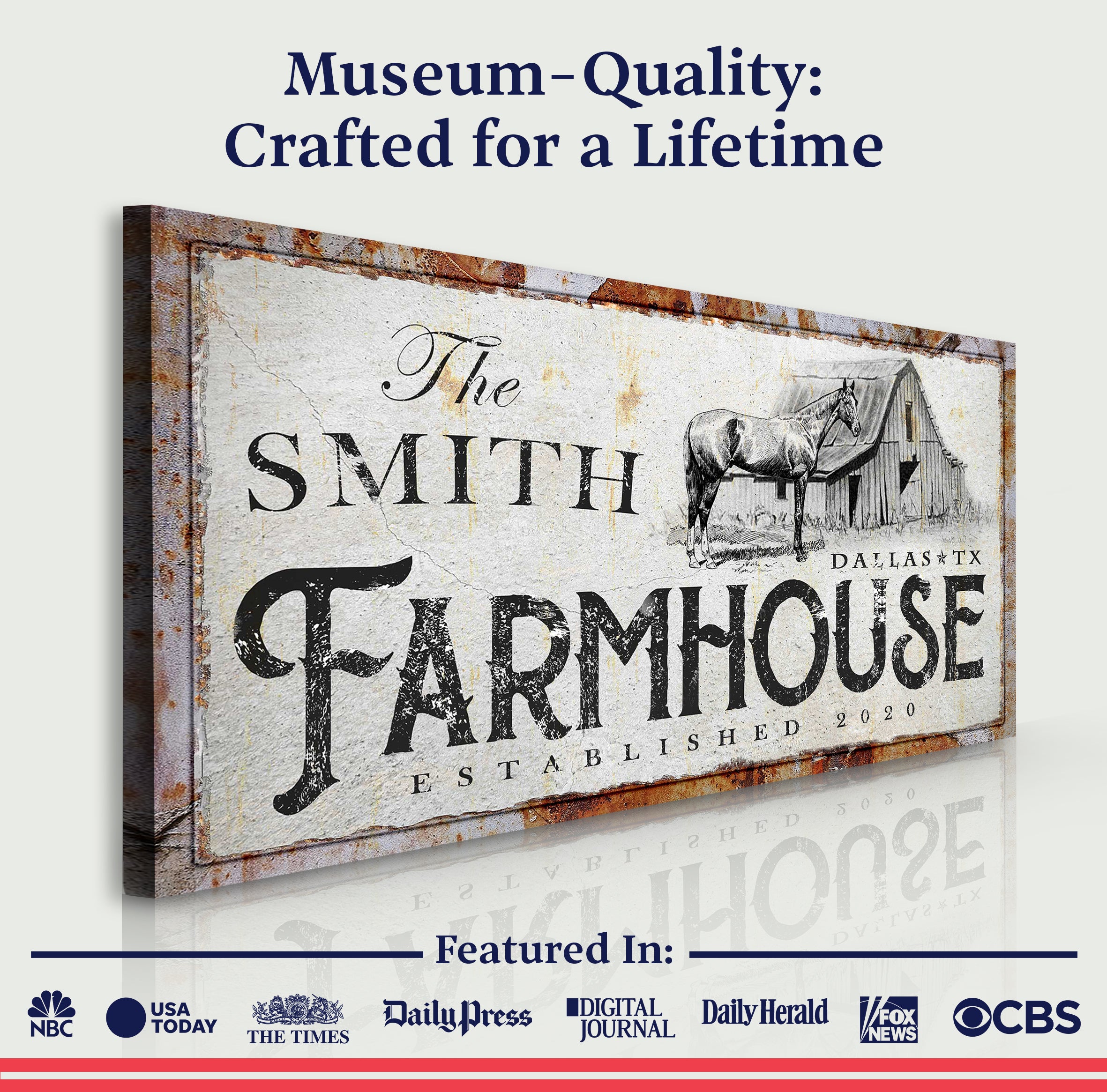 Rustic Horse Farmhouse Sign on sale at MyriadMart