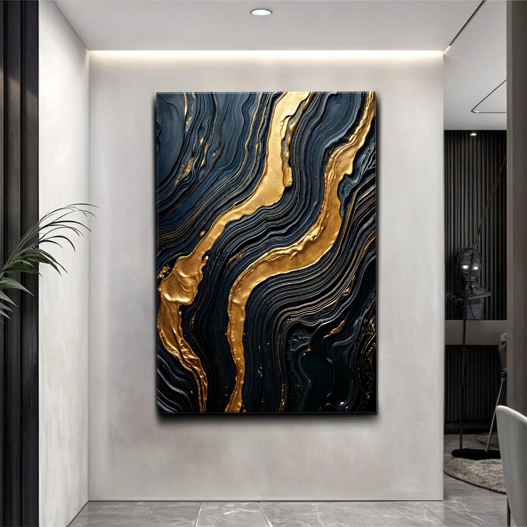 Modern Golden Lave Flow Wall Art on sale at MyriadMart