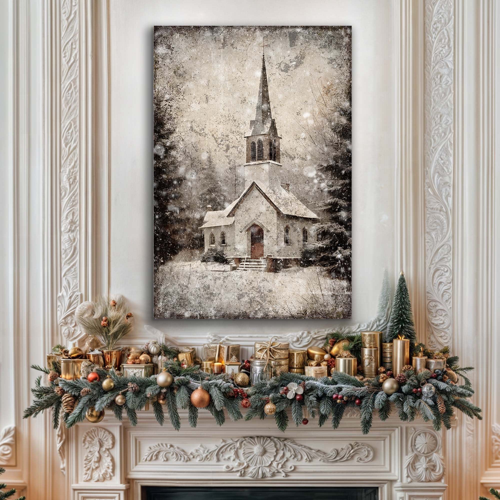 Vintage Church Christmas Wall Art IV on sale at MyriadMart