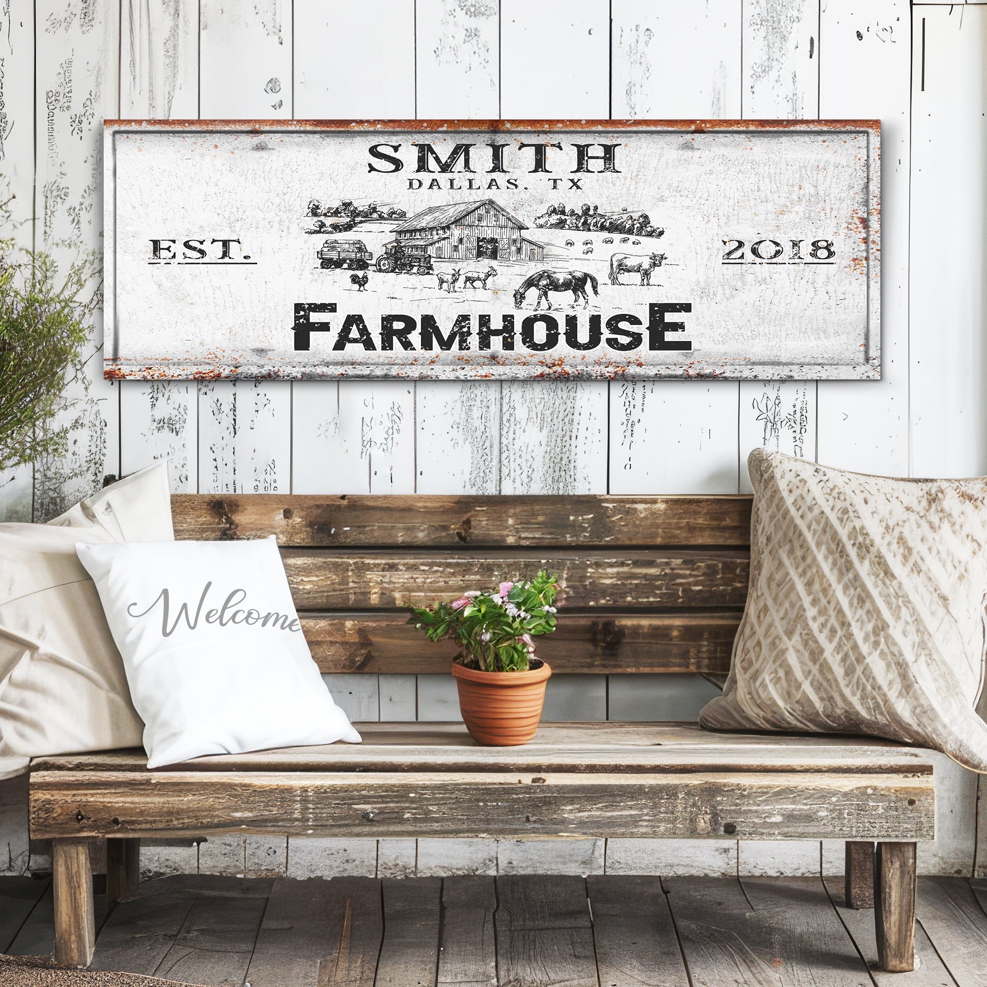 Rustic Farmhouse Personalized Sign on sale at MyriadMart