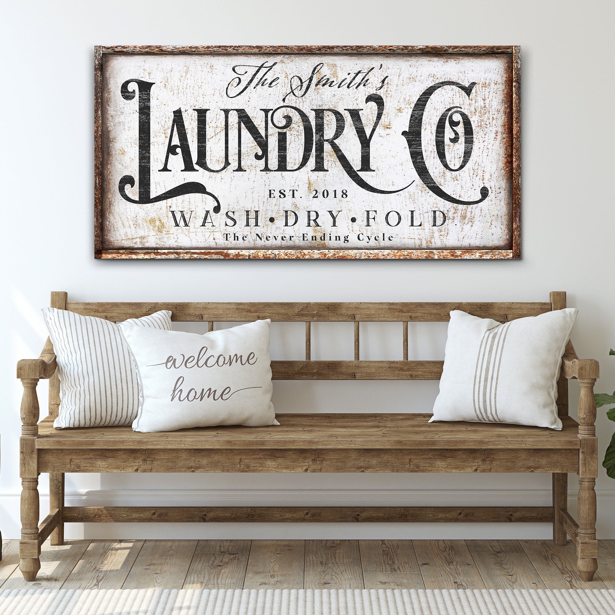 The Never Ending Cycle Laundry Sign on sale at MyriadMart