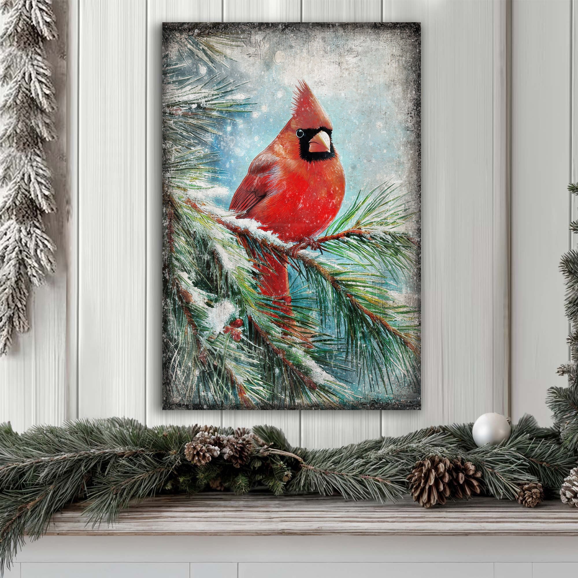 Vintage Cardinal Christmas Wall Art on sale at MyriadMart